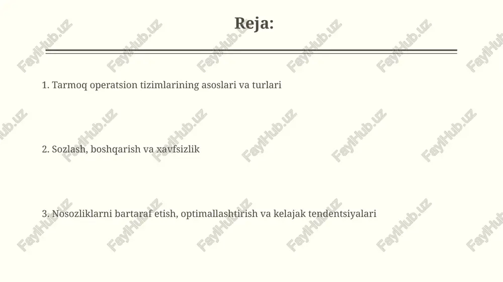 damida tarmoq trafigini birinchi darajali, ikkinchi darajali va hokazo deb belgilaydi. kirishni boshqarish ro'yxatlari (acl) 1 dan 65535 gacha port raqamlari yoki ip-manzillaridan foydalanib, tarmoq xavfsizligini ta'minlash uchun filtrlash qoidalarini belgilaydi. protokollar, xizmatlar va nosozliklarni bartaraf etish protokollar tcp/ip to'plami kabi ma'lumotlarning uzatilishini boshqaradi, dns esa domen nomlarini ip manzillariga aylantiradi. muammolarni bartaraf etishda ping va traceroute kabi vositalar muhim ahamiyatga ega. xizmatlar veb-serverlar (80 va 443-portlar) va elektron pochta serverlari (25-port) kabi funksiyalarni ta'minlaydi. nosozliklarni bartaraf etish server loglarini tahlil qilish va autentifikatsiya muammolarini hal qilishni o'z ichiga oladi. ishlashni optimallashtirish va virtualizatsiya ishlashni optimallashtirish uchun virtual mashinalarni to'g'ri o'lchamlash muhimdir. cpu, xotira va disk resurslarini ortiqcha ajratish resurslarning isrof bo'lishiga olib kelishi va boshqa vmlarga ta'sir qilishi mumkin. virtualizatsiya sharoitida ish faoliyatini optimallashtirish tarmoq i/o ni optimallashtirishni o'z ichiga oladi. sr-iov kabi texnologiyalar vmlarga apparatga to'g'ridan-to'g'ri kirish imkonini beradi, kechikishni kamaytiradi va o'tkazuvchanlikni oshiradi. zamonaviy tendentsiyalar va kelajak …