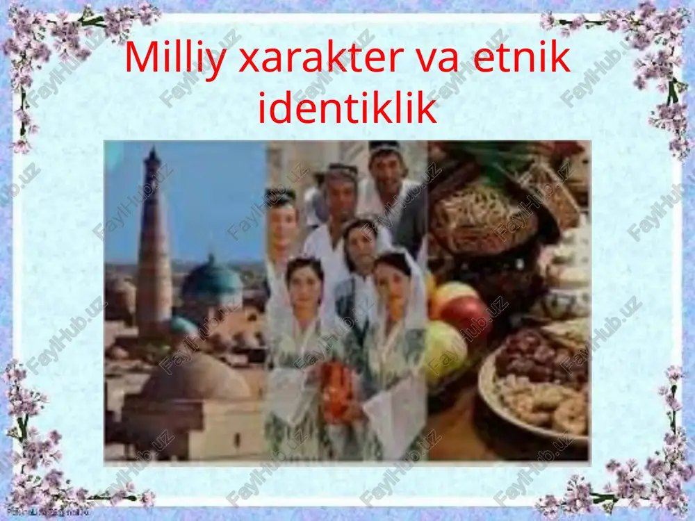 b atagan bo‘lsa, nemis psixologi gustav le bon “xalqlarning kollektiv ongi” tushunchasini ilgari surgan. shuningdek, vladimir mezhuev milliy xarakterni millatni boshqaruvchi ijtimoiy va madaniy qoidalar tizimi deb hisoblaydi. milliy xarakterning shakllanish omillari milliy xarakter ko‘plab omillar ta’sirida shakllanadi. ular quyidagilar: geografik-muhit omillari geografik joylashuv millatning kundalik hayoti, turmush tarziga ta’sir ko‘rsatadi. masalan, qurg‘oqchilik yoki tog‘li hududlarda yashovchi xalqning xulq-atvori, muloqot uslubi boshqacha bo‘lishi mumkin. iqlim sharoiti, tabiat resurslari, qishloq yoki shahar muhiti ham milliy xarakterni shakllantirishda muhim rol o‘ynaydi. tarixiy omillar millat tarixida yuzaga kelgan qahramonliklar, urushlar, bosqinchiliklar, mehnat tajribalari va boshqalar uning ruhiy xususiyatlarini belgilaydi. masalan, ko‘p urushlarga duch kelgan xalq qahramonlik, sabr-toqat, chidamlilik kabi xislatlarni rivojlantiradi. madaniy va ijtimoiy muhit urf-odatlar, an’analar, diniy e’tiqodlar va madaniy qadriyatlar milliy xarakterning asosiy tarkibiy qismlaridir. bu omillar odamlarning bir-biriga munosabati, jamiyatda axloqiy normalar, o‘zaro ishonch va hamjihatlikni belgilaydi. ijtimoiy-iqtisodiy sharoitlar iqtisodiy faoliyat turi (qishloq xo‘jaligi, hunarmandchilik, sanoat), ta’lim darajasi, siyosiy tizim …