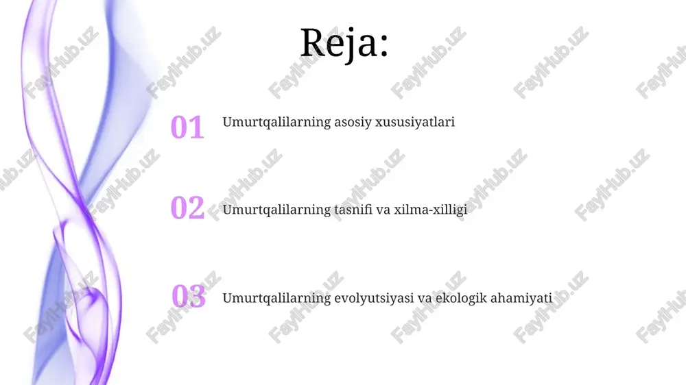 pozvonochnix, xususan, sutemizuvchilar, qishloq xo'jaligi va oziq-ovqat manbalari uchun muhimdir, shuningdek, ekotizimlarni muvozanatlashda, masalan, yirtqichlik va tarqalishda muhim rol o'ynaydi. e'tiboringiz uchun rahmat. image4.png image1.jpeg image2.jpeg image3.jpeg