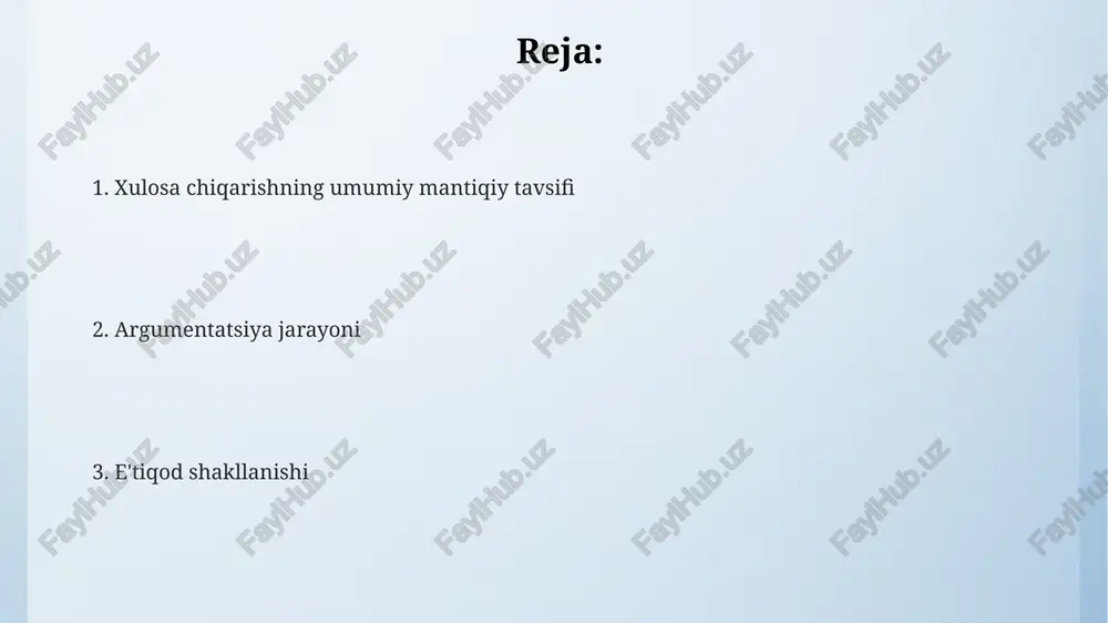 xulosachiqarishning umumiymantiqiy tavsifi - Page 2