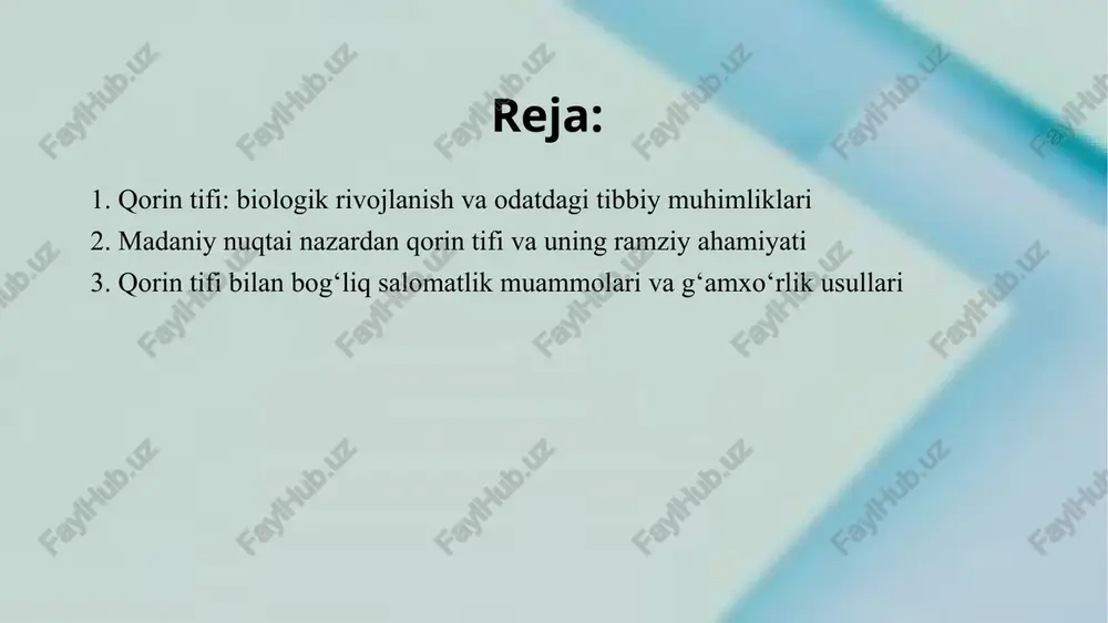 molarga quyidagilar kiradi: yuqori harorat, bosh og‘rig‘i, umumiy holsizlik, oshqozon-ichak muammolari (ko‘ngil aynishi, qayt qilish, diareya yoki qattiq ich qotishi), shuningdek, jigar va taloq o‘sishi, terining rang o‘zgarishi va qonniy immun javoblarining buzilishi. kasallikning og‘ir shakllarida ichak perforatsiyasi, qon ketish, sepsis va boshqa hayot uchun xavfli asoratlar yuzaga kelishi mumkin. laborator tekshiruvlar eng asosiy diagnostika vositasidir. qon va siydik namunalarida bakteriya mavjudligini aniqlash uchun mikrobiologik tadqiqotlar o‘tkaziladi. qon madaniyati (kulturasi) orqali salmonella typhi aniqlansa, kasallik tasdiqlanadi. biroq, bu usul kasallikning dastlabki bosqichlarida har doim ham samara bermasligi mumkin. shuningdek, najas (axlat) va tomoq yallig‘lanishi paytida olingan shilliq qavat namunalarida bakteriyani qidirish ham amalga oshiriladi. qorin tifi diagnostikasida bir nechta muhim tekshiruvlar o‘tkaziladi. avvalo, bemorning klinik belgilari va epidemiologik holati, ya’ni kasallik tarqalgan hududlarga sayohat qilgani yoki iflos suv va oziq-ovqat iste’mol qilgani aniqlanadi. bemor tarixi kasallik tashxisida muhim omildir. laborator tekshiruvlar eng asosiy diagnostika vositasidir. qon va siydik namunalarida bakteriya …