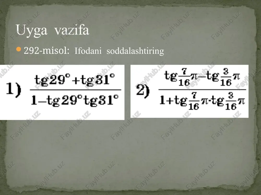 ikkilangan burchakning sinus va kosinusini misollar - Page 2