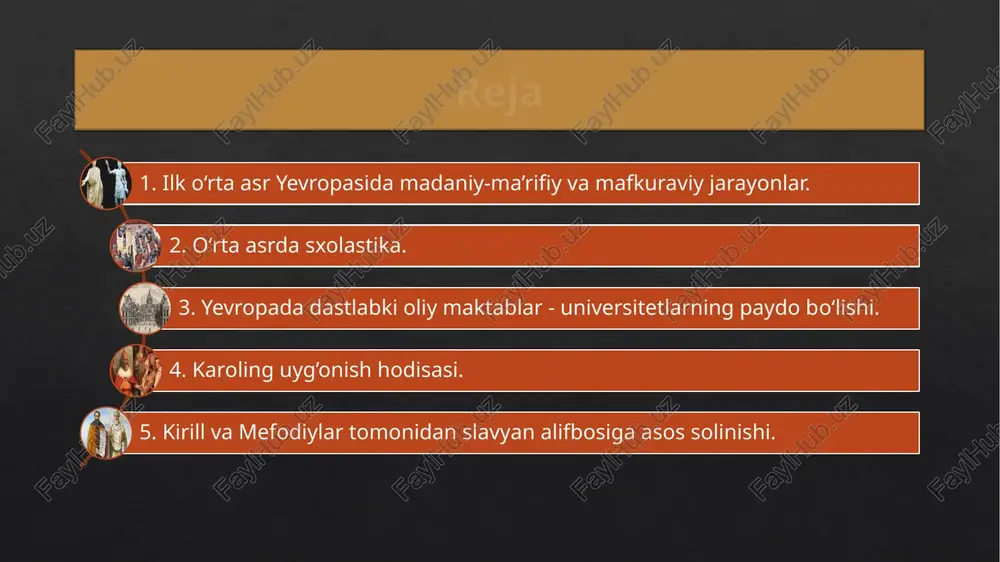 agi jasurlik deb hisoblandi. amalda esa asketizm uncha izchillik bilan olib borilmadi. quturgan va beadab feodallar, albatta, asket bo‘lishni hatto o‘ylariga ham keltirmadilar. ruhoniylarning o‘zlari, xususan, ularning oliy martabali vakillari, aslida dunyoviy feodallarning turmush tarziga ergashib hatto o‘zlarining asketik qoidalarini ham qo‘pol ravishda bo’zardilar. shaharliklar va dehqon xalq ommasi hayotining butun alam va kulfatiga bardosh berib «osoyishta» mehnat qilib kun kechiravergan. o‘rta asr jamiyati yoppasiga monastirlardan iborat bo‘lib, unda odamlar faqat chilla o‘tirardilar va toat-ibodat bilangina mashg’ul bo‘lardilar, deyilsa, albatta xato bo‘lur edi. ammo, shunga qaramasdan, asketizm rasmiy ta’limot bo‘lib, u cherkov kafedrasidan turib propaganda qilinardi, maktabda yoshlarga o‘rta asr davri adabiyotining ko‘pgina xillariga zaruriy element bo‘lib kirgan asketizm ta’limoti o‘qitilardi. turli sinflarga mansub bo‘lgan kishilarning anchaginasi ozmi-ko‘pmi asketizmni yoqlab, uning qoidalarini ba’zan jiddiy ravishda bajarardi. o‘rta asrlar davrida asketizm diniy hukmronliqning eng yaqqol ifodasi edi. o‘rta asrda sxolastika o‘rta asr universiteti fani sxolastika deb atalardi. sxolastika o‘rta asrning asosiy …