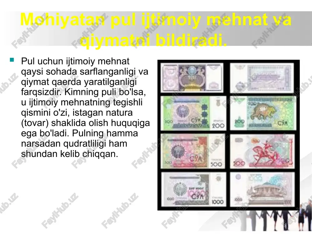 ni bilish uchun, shuningdek pul massasi xajmi va o’sish sura’tlarini tartibga solish bo’yicha tadbirlarni ishlab chiqish uchun turli xil ko’rsatkichlar (pul agregatlari)dan foydalaniladi. sanoati rivojlangan mamlakatlarning moliya statistikasida pul massasini aniqlashda qo’yidagi asosiy pul agregatlari to’plamidan (guruhidan) foydalaniladi. pul muomalasini tartibga solish usullari har bir davlatda pul muomalasi ma’lum qonun qoidalar asosida tartibga solib turiladi. bozor iqtisodiyoti sharoitida pul muomalasi ma’lum usullar yordamida tartibga solib turiladi. bizning davlatimizda pul muomalasini tartibga solishda o’zbekiston respublikasi markaziy banki qo’yidagi usullardan foydalanadi. majburiy rezerv stavkasi normasini belgilash. tijorat banklarini ochiq bozorda qatnashishi. markazlashgan kreditlar uchun qayta moliyalashtirish stavkasini belgilash. kredit kredit (lotincha – ishonish – verit, doveryatsya) deganda o’z egalari qo’lida vaqtincha bo’sh turgan ayrim qiymat yoki pul mablag’larining boshqalar tomonidan ma’lum muddatga xaq to’lash sharti bilan qarzga olish va qaytarib berish yuzasidan kelib chiqadigan munosabatlar tushuniladi. kredit qadimdan ma’lum bo’lib, u dastlab savdoda almashuv jarayonida paydo bo’lgan bo’lib, u avval tovarlarni kreditga …