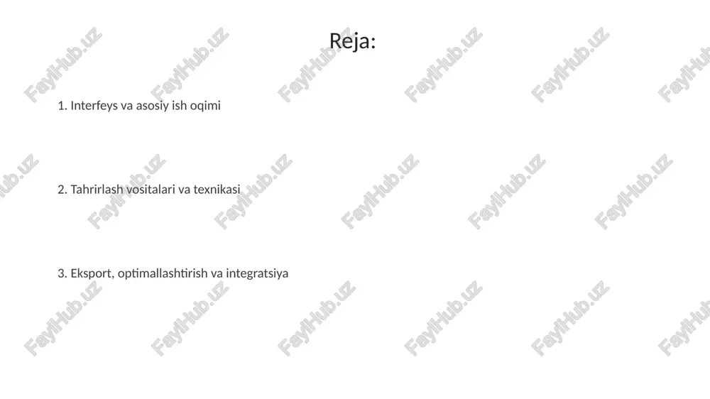 on va ular uchun bir nechta sozlash imkoniyatlari mavjud, masalan, shrift, hajmi va rangini o'zgartirish. premiere pro'da raqamli masking sizga videongizdagi ma'lum bir sohani yashirish yoki ta'kidlash imkonini beradi, bu effektlarni faqat masklangan qismga qo'llash yoki ob'ektni kuzatish imkonini beradi. eksport va sozlash premiere pro eksport sozlamalari kodek, o'lcham, kadr tezligi va bit tezligi kabi parametrlarni o'z ichiga oladi, natijada fayl hajmi va sifatiga katta ta'sir ko'rsatadi. h.264 odatda onlayn platformalar uchun tavsiya etiladi, chunki u moslik va fayl hajmi o'rtasida yaxshi muvozanatni ta'minlaydi, 4k va undan yuqori o'lchamlar uchun h.265 dan foydalanish mumkin. ishlashni optimallashtirish va muammolarni bartaraf etish kesh fayllarini muntazam ravishda tozalash premiere pro ishini optimallashtiradi, chunki ortiqcha kesh diskda keraksiz joy egallashi va dasturning sekinlashishiga olib kelishi mumkin. proksi-fayllardan foydalanish 4k yoki 8k kabi yuqori o'lchamdagi tasvirlar bilan ishlashda ishlashni sezilarli darajada yaxshilaydi, tahrir qilish vaqtida past o'lchamdagi nusxalar yaratadi. e'tiboringiz uchun rahmat image3.jpg image4.jpg image5.jpg …