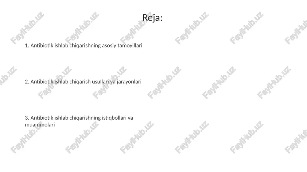 ishlash 90% antibiotik ishlab chiqarish tannarxini tashkil qilishi mumkin, shuning uchun optimallashtirish rentabellikni oshirish uchun juda muhimdir. turli xil ajratish usullari, jumladan, erituvchi ekstraksiyasi, 2 fazali ajratish va adsorbentli kolonnali xromatografiya antibiotikning 95% dan ko'prog'ini ajratib olishga qodir. antibiotiklarni tozalash antibiotiklarni tozalashda xromatografiya usullari, masalan, yuqori samarali suyuqlik xromatografiyasi (hplc) 95% dan yuqori tozalik darajasiga erishish uchun ishlatiladi. antibiotiklarni tozalash jarayonida erituvchi ekstraksiyasi usuli qo'llaniladi, bunda organik erituvchilar yordamida 80-90% gacha iflosliklar olib tashlanadi. ishlab chiqarishni optimallashtirish oziqlantirish tezligini aniq nazorat qilish, masalan, soatiga 0.2-0.5 g/l, mikroorganizmlarning o'sishini muvozanatlashtiradi va antibiotik hosildorligini 10-18% ga oshiradi. fermentatsiya jarayonida optimal haroratni saqlash, masalan, 30-35°c, antibiotik ishlab chiqarishni 15-20% ga oshirishi mumkin, shu bilan birga mahsulot sifatini nazorat qilish muhim. sifat nazorati va tahlil antibiotiklarni ishlab chiqarishda sifat nazorati antibiotikning faolligini aniqlash uchun 95% ishonch darajasida minimal inhibitiv konsentratsiyani (mik) o'lchashni o'z ichiga oladi. mahsulot sifatini tahlil qilish uv-vis spektrofotometri bilan antibiotikning maksimal …