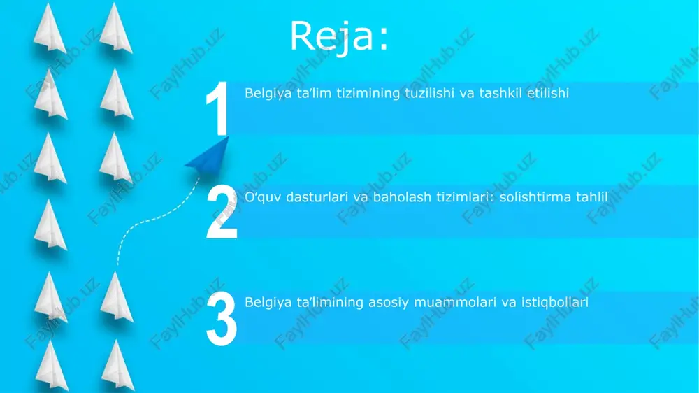 lanib, taxminan 6 yil davom etadi, bu davrda o'quvchilar savodxonlik va hisob-kitob bo'yicha asosiy ko'nikmalarni egallaydilar. dasturga tillar (odatda 3 ta), matematika, fan, ijtimoiy fanlar va jismoniy tarbiya kiradi, ularning maqsadi har bir bolaning to'liq rivojlanishini ta'minlashdan iboratdir. o'rta ta'lim: yo'nalishlar va imkoniyatlar start o'rta ta'lim belgiya davlatida 12 yoshdan 18 yoshgacha bo'lgan o'quvchilarni qamrab oladi va umumiy, texnik, kasbiy hamda san'at yo'nalishlariga bo'linadi, har biri o'z maqsadiga ega. umumiy o'rta ta'lim (aso) universitetga kirishga tayyorlaydi, texnik ta'lim (tso) nazariy bilim va amaliy ko'nikmalarni birlashtiradi, kasbiy ta'lim (bso) esa ishga yo'naltirilgan mahorat beradi. oliy ta'lim: universitetlar va kollejlar belgiyada universitet ta'limi ikki asosiy turga bo'linadi: davlat universitetlari va xususiy universitetlar, ularning har biri turli xil o'quv dasturlarini taklif etadi. oliy ta'lim muassasalari bakalavr, magistr va doktorlik darajalarini beradi, o'quv jarayoni yevropa kredit transfer tizimi (ects) orqali muvofiqlashtirilgan. ta'limni moliyalashtirish: manbalar va taqsimot belgiya ta’limini moliyalashtirishning asosiy manbai davlat byudjetidir, u …
