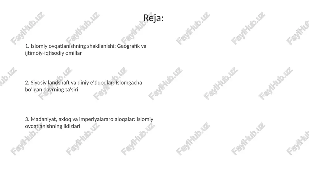 b qabilalari oʻrtasida oʻzaro urushlar, qasos olish odatlari va axloqiy meʼyorlarning yoʻqligi kabi jahiliya davri merosi islom axloqiy taʼlimotlarining paydo boʻlishiga turtki boʻldi. iqtisodiy sharoitlar: savdo, dehqonchilik va turmush tarzi savdo arab iqtisodiyotida muhim rol o'ynagan, makkada yirik savdo markazi bo'lib, turli xil mahsulotlar uchun savdo yo'llari orqali mintaqalarni bog'lagan. dehqonchilik ayniqsa, vohalarda xurmo, don va sabzavot yetishtirish bilan shug'ullangan, lekin resurslar cheklanganligi sababli ko'chmanchi turmush tarzi ustunlik qilgan. madaniy urf-odatlar, an'analar va axloqiy me'yorlar saxovatlilik, ayniqsa mehmondo'stlik, qabilalar o'rtasidagi ittifoqlarni mustahkamlashda muhim rol o'ynadi, ovqatlanish esa ijtimoiy aloqalarning 1 misoli edi. qabilaviy jamiyatda sharaf tushunchasi muhim edi, ovqat ulashish orqali sharaf namoyon qilinar, ammo ortiqcha isrofgarchilik qoralanar edi, bu axloqiy me'yor edi. adabiyot, she'riyat va qadriyatlarning aks etishi adabiyotda axloqiy me'yorlar, masalan, saxovatlilik va mehmonnavozlik keng tarqalgan bo'lib, 7-asr arab jamiyatida hurmatga sazovor bo'lgan qadriyatlarni aks ettiradi. bu, ayniqsa, cho'l hayoti uchun muhim edi. jahiliya davri she'riyati qabilalararo faxrlanishni …