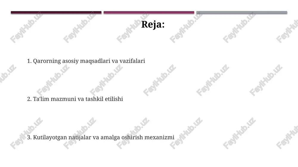 595-son qaror tarbiyachilarning malakasini oshirish uchun har 3 yilda kamida 36 soatlik kurslarda qatnashishini nazarda tutadi, bunda ularning kasbiy mahoratini rivojlantirishga e'tibor qaratiladi. qarorga ko'ra, har bir pedagog xodim pedagogik faoliyatini baholash uchun 100 ballik tizim asosida attestatsiyadan o'tadi, natijalar ularning ish haqiga ta'sir qiladi va lavozimini oshirishga yordam beradi. qarorda bolalar bilan ishlashda kamida 2 yillik tajribaga ega bo'lgan, otm diplomiga ega bo'lgan shaxslar tarbiyachi sifatida qabul qilinishi belgilangan bo'lib, bu bolalar ta'limining sifatini oshiradi. moddiy-texnik baza va moliyalashtirish qarorga ko‘ra, har bir maktabgacha ta’lim tashkiloti zamonaviy o‘quv qurollari, mebellar, o‘yin maydonchalari va sanitariya-gigiyena vositalari bilan 100 foiz ta’minlanishi shart. 595-son qarorga muvofiq, moddiy-texnik bazani mustahkamlash uchun davlat byudjetidan 70 foizgacha mablag‘ ajratiladi, qolgan 30 foizi esa investitsiya hisobidan qoplanadi. moliyalashtirishda xususiy sektor ishtiroki kengaytiriladi, bunda davlat-xususiy sherikchilik asosida yangi maktabgacha ta’lim tashkilotlarini tashkil etish uchun imtiyozli kreditlar ajratiladi. kutilayotgan natijalar maktabgacha ta'lim tashkilotlarida bolalarning har tomonlama rivojlanishi uchun …
