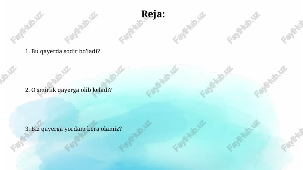 darslarda bilim oladilar va o'zlarining qobiliyatlarini sinab ko'radilar, 6-18 yosh. mustaqillikka intilish qayerda kuchayadi? mustaqillikka intilish, odatda, 15-18 yoshlarda kuchayadi, bu davrda o'smirlar o'z fikrlarini shakllantirishga va qarorlar qabul qilishga harakat qiladilar. oilaviy munosabatlardagi o'zgarishlar, masalan, ota-onalar bilan kelishmovchiliklar mustaqillik tuyg'usini oshiradi, chunki ular avtonomiyaga intilishadi. akademik muvaffaqiyatga erishish qayerda muhim? universitetlar va kollejlarda akademik muvaffaqiyat, oʻquv dasturlarini oʻzlashtirish, 4.0 gpa olish va ilmiy tadqiqotlarda qatnashish orqali kelajakdagi karyera imkoniyatlarini yaratadi. korporativ sektor, ayniqsa yuqori texnologiyalar sohasida, o'z ishida muvaffaqiyat qozonganlar va bilimi yuqori, 3.5 gpa va undan yuqori bo'lgan mutaxassislarga talab yuqori. sog'lom turmush tarzini qayerda o'rgansa bo'ladi? maktablarda biologiya darslarida inson tanasi va to'g'ri ovqatlanish haqida asosiy tushunchalarni, sport sektsiyalarida esa jismoniy faollikning 3-5 asosiy usullarini o'rganish mumkin. poliklinikalarda shifokorlar va hamshiralar 15-20 daqiqalik konsultatsiyalar orqali sog'lom turmush tarzining 7 ta muhim jihatlari bo'yicha maslahatlar berishadi. xavfli xatti-harakatlar qayerda namoyon bo'ladi? xavfli xatti-harakatlar ko'pincha tengdoshlar davrasida namoyon bo'ladi, …