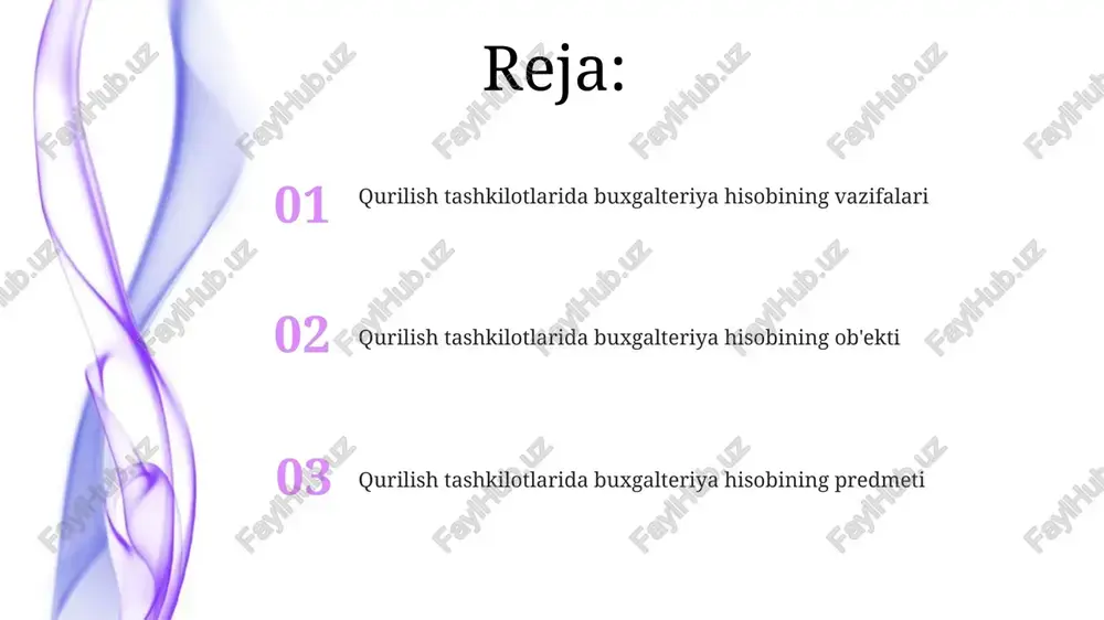 asosiy prinsiplari qurilish shartnomalarida doimiy ravishda daromadlarni e'tirof etish printsipi, 11-sonli bhmsga binoan, tugallanish foiziga asoslangan holda moliyaviy natijalarni aks ettiradi. qurilishda xarajatlarni tan olish printsipi, 25-sonli bhmsga muvofiq, qurilish jarayonida yuzaga kelgan barcha xarajatlar hisobga olinishini ta'minlaydi. qurilish tashkilotlarida aktivlar hisobi qurilish tashkilotlarida aktivlar hisobi 0100-sonli milliy standartga muvofiq yuritiladi, bu standart asosiy vositalar, nomoddiy aktivlar va inventarizatsiya qoidalarini belgilaydi. qurilishda aktivlar hisobi, jumladan, 201-hisob 'asosiy materiallar', 101-hisob 'xom ashyo va materiallar' kabi balans hisoblarida amalga oshiriladi, bu aktivlarning qiymatini aks ettiradi. qurilish tashkilotlarida majburiyatlar hisobi qurilish tashkilotlarida majburiyatlar hisobi 60-sonli "hisob-kitoblar bo‘yicha majburiyatlar" bxs asosida olib boriladi, unda qarzlar tasnifi va baholash tamoyillari belgilangan. pudratchi tashkilotlar subpudratchilar oldidagi majburiyatlarini, shu jumladan bajarilgan ishlar uchun to'lovlarni 4210-sonli schyotda aks ettirishi shart. qurilish tashkilotlarida xususiy kapital hisobi qurilish korxonalarida qo'shilgan kapital hisobi 8520 schyotida yuritiladi, bunda emissiya daromadi va aktivlarni qayta baholash natijasida paydo bo'lgan farqlar aks etadi. qurilish tashkilotlarida …