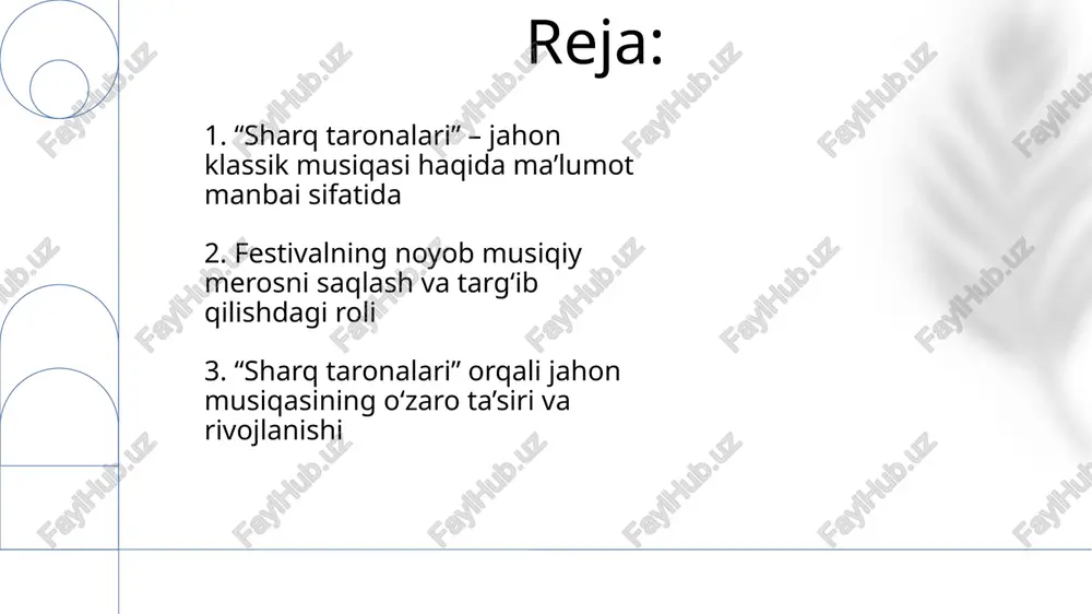 tirokchilarining geografiyasi festival geografiyasi keng boʻlib, har ikki yilda 60 dan ortiq davlatlardan musiqachilarni jalb etadi, bu esa global klassik merosning boyligini aks ettiradi. sharq taronalari oʻz ishtirokchilari orasida yevropa klassikasining taniqli vakillari bilan bir qatorda osiyo, afrika va amerikadan 400 nafardan ziyod sanʼatkorlarni birlashtiradi. 6. festivalning jahon klassik musiqasi merosini saqlashdagi roli festival unesco tomonidan tan olingan noyob 200 dan ortiq milliy klassik asarlar ijrosini taqdim etib, ularning butun dunyo bo'ylab tarqalishiga xizmat qiladi. sharq taronalari 1997-yildan buyon har ikki yilda bir marta o'tkazilib, 70 dan ortiq mamlakat musiqachilarini birlashtirib, klassik musiqani saqlashga hissa qo'shmoqda. 7. festivalning musiqashunoslar va tadqiqotchilar uchun ahamiyati festival sharq klassika janrlarining 700 dan ortiq noyob namunalarini yozib olish va kataloglash orqali arxivinga katta hissa qo'shadi. tadqiqotchilar sharq taronalari doirasida 120 dan ortiq turli xalqlar musiqasining o'ziga xos uslubiy xususiyatlarini qiyosiy o'rganish imkoniyatiga ega. 8. sharq taronalari'dagi noyob cholg'u asboblari va ijro uslublari sharq taronalarida …
