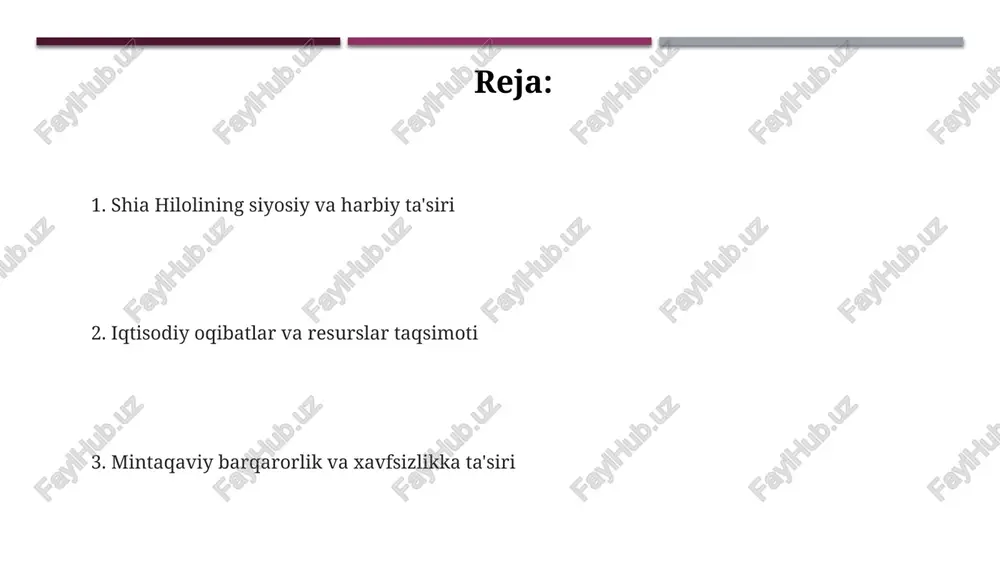 shialarning hokimiyatga kelishi mintaqaviy siyosatda eron ta'sirining ortishiga sabab bo'ldi va bu davlatlar o'rtasida taranglikni keltirib chiqardi. harbiy ta’siri: nizolar va qurolli guruhlar shia yarim oyining g'oyasi livandagi hizbulloh kabi shia qurolli guruhlarining kuchayishiga olib keldi, bu esa mintaqaviy harbiy muvozanatga ta'sir ko'rsatdi va isroil bilan to'qnashuvlarga sabab bo'ldi. eronning iroqdagi shia militsiyalariga ko'rsatgan harbiy yordami sunniy jangarilar bilan ziddiyatlarni kuchaytirdi va iroq xavfsizlik kuchlarining mustaqilligiga jiddiy xavf tug'dirdi. yaman ichidagi hutiylarning harbiy qudrati, eronning qo'llab-quvvatlashi orqali, saudiya arabistoni boshchiligidagi koalitsiya bilan harbiy to'qnashuvga olib keldi va mintaqaviy xavfsizlikni zaiflashtirdi. iqtisodiy ta’siri: resurslar va savdo yo'llari iroq va eron kabi davlatlar orqali o'tadigan savdo yo'llari strategik ahamiyatga ega. shia hiloli konsepsiyasi tufayli bu yo'llarning xavfsizligi va nazorati ustida kurash iqtisodiy beqarorlikni keltirib chiqaradi. shia hiloli mamlakatlari, xususan eron, neft va gaz resurslariga boy. bu resurslar savdosi mintaqaviy iqtisodiy aloqalarga sezilarli ta'sir ko'rsatadi va siyosiy ta'sir vositasi bo'lib xizmat qiladi. sanksiyalar …