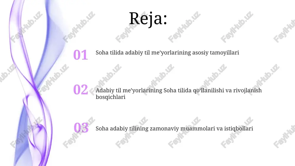 biy meʼyorlarga rioya qilinadi, bu esa oʻquvchilarning savodxonligini oshiradi. lugʻatchilik, terminologiya va til siyosati soha tilida til siyosati adabiy tilning maqomini mustahkamlashga qaratilgan boʻlib, 2000-yildagi qonunlar asosida 70% rasmiy hujjatlar tilini tartibga soladi. lugʻatchilik soha tilida 1990-yillardan keyin rivojlandi, 15 dan ortiq yangi lugʻatlar yaratildi, ularning aksariyati terminologik xususiyatga ega edi. adabiy til me’yorlarining orfografik, punktuatsion va uslubiy jihatlari orfografiya 1934-yilgi imlo qoidalariga asoslanadi, lekin 1995-yildagi o‘zgarishlar unliqlarni (masalan, 'o' va 'g') to‘g‘ri yozishni tartibga soladi va yangi so‘zlarning imlosini belgilaydi. punktuatsiya me’yorlari gapning tuzilishiga qarab (qo‘shma gap, ergash gap) vergul, nuqta-vergul va tire kabi ishoralarni ishlatishni, shuningdek, iqtibos va dialoglarni to‘g‘ri formatlashni belgilaydi. adabiy tilni rivojlantirish istiqbollari va zamonaviy muammolar adabiy tilni rivojlantirish istiqbollari oʻz ichiga 2030-yilgacha boʻlgan davrda yangi texnologiyalar va raqamli platformalar orqali ommalashuvini taʼminlashni oladi. zamonaviy muammolardan biri shevalar taʼsiri kuchayishi boʻlib, bu adabiy til meʼyorlarining buzilishiga olib kelishi mumkin, buni 5 ta asosiy strategiya bilan …