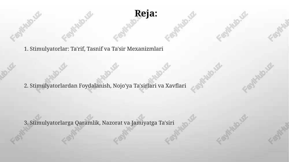 bu jiddiy sog'liq muammolariga olib kelishi mumkin. nojo'ya ta'sirlari va xavflari stimulyatorlarni uzoq muddat qabul qilish yurak-qon tomir xavfini oshiradi, jumladan yurak xuruji xavfi 1,5-2 barobarga ortadi, ayniqsa gipertoniya bilan kasallanganlarda. stimulyatorlar, xususan yuqori dozalarda, psixozni qo'zg'atishi mumkin; simptomlariga paranoid fikrlar, gallyutsinatsiyalar kiradi, bu esa 30-40% hollarda davolanishni talab qilishi mumkin. qo'shadi qaramlik va chekinish sindromi stimulyatorlarga qaramlik miyadagi dofamin darajasining haddan tashqari oshishi bilan bog'liq bo'lib, bu esa mukofot yo'llarida 100-200% gacha o'zgarishlarga olib kelishi mumkin. stimulyatorni bekor qilish sindromi charchoq, depressiya va kognitiv buzilishlar bilan namoyon bo'ladi, bu odatda 7 kundan 1 oy gacha davom etadi va shifokor nazoratini talab qilishi mumkin. dozalash va qabul qilish usullari dozalash individual ravishda belgilanadi, odatda minimal samarali doza bilan boshlanadi va asta-sekin oshiriladi; masalan, metilfenidatni kuniga 5 mg dan boshlab, zaruratga qarab har hafta 5-10 mg ga oshirish mumkin. stimulyatorlar turli shakllarda qabul qilinishi mumkin: tabletkalar, kapsulalar, suyuqliklar va in'ektsiyalar. har …