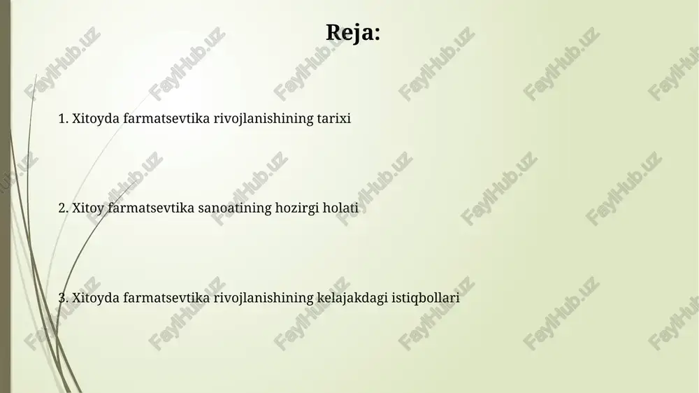 lga oshiriladi, bu jarayonlarning standartlashtirilishini va 99% sifat kafolatini ta'minlaydi. xitoy farmatsevtika korxonalari 2023-yilda mahsulot sifatini oshirish uchun r&d investitsiyalarini 15% ga oshirdi, yangi texnologiyalarni joriy etish maqsadida. bozor tendentsiyalari va raqobat xitoyda generik dorilar bozori ulushi 90% dan oshadi, ammo hukumat innovatsion dori vositalariga sarmoyalarni ko'paytirish maqsadida generiklarga bosimni kuchaytirmoqda. xitoy farmatsevtika bozorida mahalliy kompaniyalar dominantlik qiladi, biroq ko'plab xalqaro farmatsevtika gigantlari o'zlarining savdo vakolatxonalarini sezilarli darajada kengaytirmoqda. xalqaro hamkorlik va global ta'sir xitoyning farmatsevtika kompaniyalari jahon sog'liqni saqlash tashkiloti (jsst) bilan faol hamkorlik qilib, dori vositalari sifatini nazorat qilish bo'yicha 2025-yilga mo'ljallangan strategiyalarni ishlab chiqishda ishtirok etmoqda. 2030-yilga borib, xitoy farmatsevtika mahsulotlarining eksport hajmini 15% ga oshirish maqsadida, ko'plab xalqaro tadqiqot markazlari bilan qo'shma loyihalar amalga oshirilmoqda. muammolar va imkoniyatlar farmatsevtika tadqiqotlari va ishlanmalariga (t&i) sarmoyalar sezilarli darajada oshgan bo'lsa-da, innovatsion dori vositalarining ishlab chiqilishi hali ham aqsh va yevropadan orqada qolmoqda. xitoy farmatsevtika bozorida generik dori vositalari …