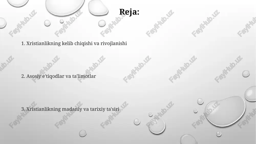 b, masih isoning ta'limotlariga ergashib, uni xudo deb e'tirof etishgan. ular birinchi jamoalarida mol-mulkni o'rtoqlashish, birgalikda ovqatlanish (agape kechalari) va ibodat qilish kabi amaliyotlarni qo'llashgan, bu jamoatchilik muhitini yaratgan. dastlabki xristianlar rim imperiyasida quvg'inga uchragan, lekin ularning soni o'sib borgan, bu ularning e'tiqodidagi kuch va qat'iyatni ko'rsatadi. xristianlikning tarqalishi konstantinopolning 381-yilda xristianlikning davlat dini deb e'lon qilinishi, imperiya bo'ylab uning qabul qilinishiga katta ta'sir ko'rsatdi va mintaqaviy tarqalishini tezlashtirdi. xristianlik ilk asrlarda rim imperiyasi bo'ylab savdo yo'llari va yahudiy diasporasi orqali tarqaldi, 313-yilda milan farmoni unga qonuniy maqom berdi. missionerlik faoliyati, ayniqsa avliyo pavelning sayohatlari, xristianlikning tarqalishida muhim rol o'ynadi, uzoq hududlarda yangi jamoalar tashkil etdi va o'z ta'limotini yoydi. rim imperiyasidagi xristianlik feodosiy i 380-yilda xristianlikni rim imperiyasining davlat dini deb e'lon qildi, bu esa boshqa e'tiqodlarning ahamiyatini kamaytirdi va xristianlikning ta'sirini kuchaytirdi. rim imperiyasida xristianlik dastlab ta'qib ostida bo'lgan, chunki u imperatorning ilohiy maqomini rad etgan va taxminan …