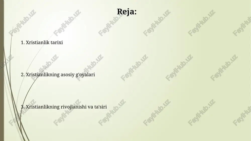 shi xristianlik, dastlab yahudiy sektasi sifatida, rim imperiyasi bo'ylab 1-asrda missionerlik harakatlari, xususan, paulning sayohatlari orqali tarqaldi. konstantin i ning 313-yildagi milan farmoni xristianlarga diniy bag'rikenglikni berdi va 380-yilda feodosiy i davrida davlat dini sifatida qabul qilindi. konstantin va xristianlikning qonuniylashtirilishi milodiy 313-yilda konstantin va lisiniy milan farmoni orqali xristianlarga diniy erkinlik berib, ularni ta'qib qilishni to'xtatdilar va dinning qonuniylashtirilishiga yo'l ochdilar. konstantin birinchi nikea kengashini milodiy 325-yilda chaqirib, xristian ta'limotlarini birlashtirishga harakat qildi. bu kengashda masihning ilohiyligi masalasi muhokama qilindi. nikeya kengashi va xristian ta'limotining shakllanishi nikeyada 325-yilda bo'lib o'tgan kengash, aleksandriyalik afanasiyning ishtiroki bilan isoning xudo bilan bir xil substansiyaga ega ekanligini (homoousios) e'lon qildi. nikeya kengashi arius ta'limotini qoraladi, u iso xudo tomonidan yaratilgan, shuning uchun xudo bilan bir xil emas degan fikrni ilgari surgan edi. o'rta asrlardagi xristianlik: monastirlar va skolastika monastirlar 6-asrda benedikt nizorskiy qoidalari asosida tartibga solingan bo'lib, ular ibodat, mehnat va o'qishni muvozanatlashtirib, …