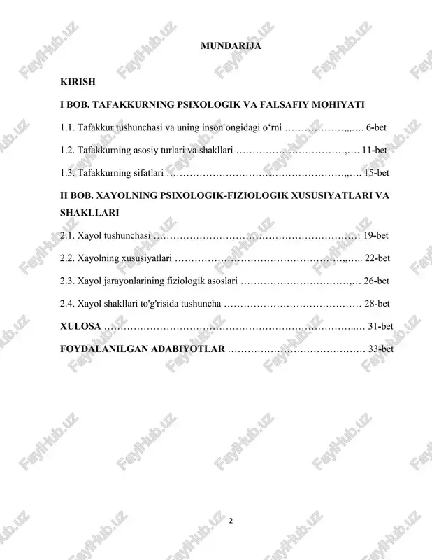 ishi bilan chambarchas bog‘liqdir. har bir yangilik, ixtiro yoki g‘oya — bu avvalo inson tafakkuri mahsuli, xayolining natijasidir. shu bois ta’lim jarayonida yoshlarning tafakkurini rivojlantirish, ularning xayol kuchini ijodiy yo‘naltirish muhim pedagogik vazifa sifatida dolzarb ahamiyat kasb etmoqda. tafakkur va xayolning mohiyatini o‘rganish nafaqat psixologiya fanida, balki falsafa, pedagogika, lingvistika va madaniyatshunoslikda ham alohida ahamiyatga ega. chunki tafakkur insonning nutqida, xatti-harakatida, dunyoqarashida namoyon bo‘ladi. xayol esa san’at, adabiyot va fanlarda yangi yondashuvlar yaratishning asosiy manbaidir. shu nuqtai nazardan, mazkur mavzuni chuqur o‘rganish inson tafakkuri va xayolining o‘zaro ta’sir mexanizmini tushunish, shaxsning ijodiy fikrlash salohiyatini oshirishga xizmat qiladi. o‘zbekiston respublikasi prezidentining “yoshlarning ijodiy va intellektual salohiyatini rivojlantirishga doir qo‘shimcha chora-tadbirlar to‘g‘risida” 2021-yil 19- martdagi pq–5032-son qarori ham ta’kidlab beradi. ushbu qarorda yoshlarni tafakkur doirasini kengaytirish, ijodiy fikrlash ko‘nikmalarini rivojlantirish hamda yangilik yaratishga yo‘naltirilgan ta’lim tizimini shakllantirish vazifalari belgilab berilgan. yangi o‘zbekiston sharoitida ta’lim tizimining asosiy maqsadlaridan biri — mustaqil, 4 ijodiy …