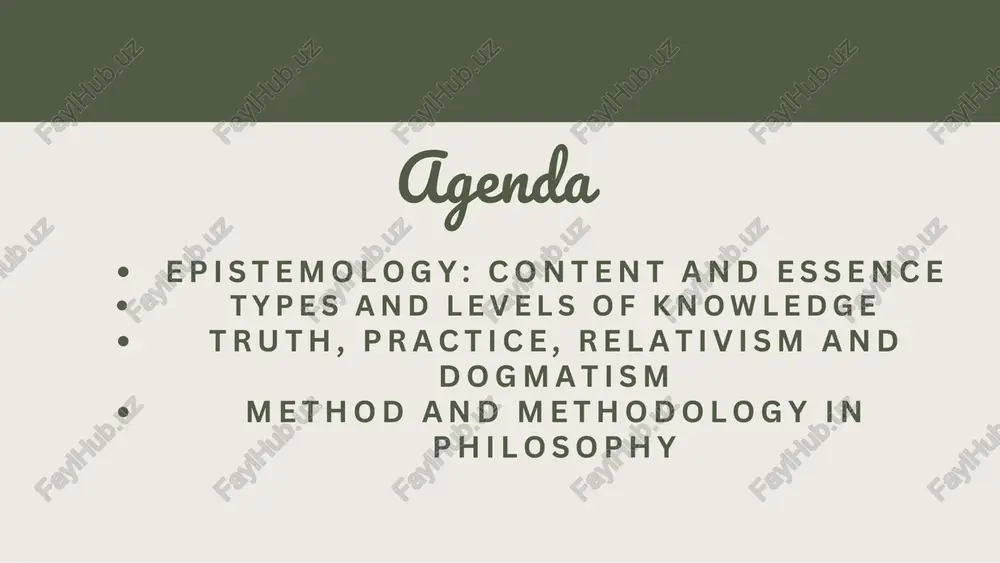 hy seeks a balance that recognizes universal truths while allowing for human experience. relativism and dogmatism method and methodology in philosophy method is a structured way of inquiry, while methodology is the study of such methods. in philosophy, methods serve as tools for reasoning, critical analysis, and problem-solving. methodology ensures that knowledge develops in a systematic and logical way. classification of methods & conclusion conclusion: philosophy of development connects epistemology, truth, and methodology, creating a framework for deeper knowledge and human progress. dialectical method metaphysical method analytical method phenomenological method hermeneutical method critical method