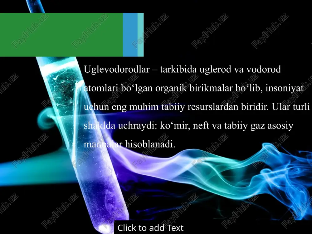 a (substansiya) – koks hosil bo‘ladi. toshko‘mir smolasi dastlabki vaqtlarda koksokimyo sanoati va gaz sanoati chiqindisi sifatida tashlab yuborilardi, hozir esa undan bir qator organik moddalar olishda xomashyo sifatida foydalaniladi. ammiak suvi ammiak, ammoniy xloridi va karbonatidan iborat suvli eritma bo‘lib, undan azotli o‘g‘itlar ishlab chiqarishda foydalaniladi. koks gazi tarkibiga benzol, toluol, ksilollar, fenol, ammiak, vodorod sulfid, sian birikmalari va boshqa moddalar kiradi. toshko‘mirni gazsimon va suyuq yoqilg‘i holida qayta ishlab, undan qimmatbaho kimyoviy moddalarini ajratib olib foydalanish ekologik va iqtisodiy jihatdan samarali usul hisoblanadi. neft. neft gazsimon, suyuq va qattiq uglevodorodlarning aralashmasidan iborat moysimon, ranggi sariq yoki och-qo‘ng‘ir rangdan qora ranggacha, yoqimsiz hidga ega, suvdan yengil, zichligi 730 dan 860 kg/m3 gacha bo‘lgan suyuqlik. neftda uglevodorodlardan tashqari bir oz miqdor naften kislotalari, oltingugurt va azot tutgan birikmalar ham bo‘ladi. turli joylardan qazib olinadigan neftning tarkibi ham har xil bo‘ladi. ichki yonuv dvigatellari uchun suyuq yoqilg‘ining asosiy manbasi va kimyo …