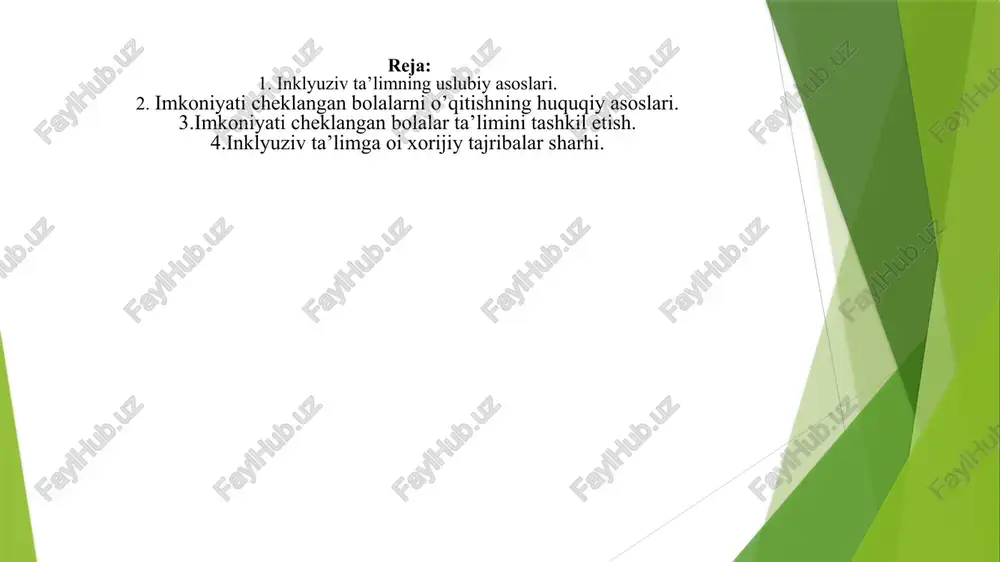 chilar o'zaro aloqalarni oshirish, guruhda ishlash, jamoat faoliyatlariga qo'shilish va boshqa hamkorlik shakllari yordamida ularning ijtimoiy hissiyotlarini rivojlantirish muhim hisoblanadi. o'quvchilarning o'zlashtirishlari va maqsadlarini qo'llab-quvvatlash: har bir o'quvchining o'zlashtirishlari, maqsadlari va istaklari bir-biriga farqli bo'ladi. uzoq davolanayotgan bolalar va xususiy talablarga ega bo'lgan o'quvchilar bilan individual ravishda ishlash, ularni o'zlashtirishlari va maqsadlari yo'nalishida qo'llab-quvvatlash, ularning o'rganish jarayonida o'zlarini maqsadga muvofiq boshqarishlari muhimdir. xalqaro stilga mo'ljallangan materiallar: inklyuziv ta'limda ishtirok etayotgan o'quvchilarning turli qobiliyat va tajribalarga ega . shu sababli, o'quv materiali va darsliklar xalqaro stilga mos ravishda tuzilishi, qo'shimcha materiallar va ko'nikmalarni qo'llab-quvvatlash imkoniyatlarini yaratish zarur. o'quvchilarning qiziqishlarini qo'llab-quvvatlash: bunda o'quvchilarning qiziqishi va istaklari katta ahamiyatga ega. tyutorlar va o'qituvchilar, o'quvchilarning qiziqishlarini qo'llab-quvvatlash va ularning qiziqishlari asosida ta'lim berish orqali ularga motivatsiya olishlarini ta'minlashadi. inklyuziv ta'limda, har bir o'quvchilarni turli xususiyatlar, o'zlashtirishlar va talablarni hisobga oladigan uslubiy prinsiplar yordamida, har bir talaba o'ziga mos ta'lim olish imkoniyatiga ega bo'ladi. bu …