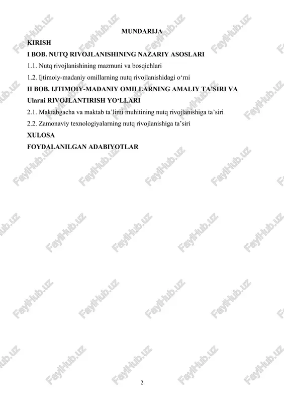 ungi kunda nutqiy rivojlanishda ijtimoiy tajriba, madaniyatlararo muloqot, oilaviy madaniyat, tarbiya modeli, kommunikatsiya vositalari va ijtimoiy institutlarning roli nihoyatda muhim ahamiyat kasb etmoqda. nutq rivojlanishini ijtimoiy-madaniy omillardan ajratib o‘rganish to‘liq tasavvur hosil qilish imkonini bermaydi. chunki har bir bola yoki kattalarning nutqiy kompetensiyasi avvalo o‘zining yashaydigan muhiti, o‘zgalar bilan muloqot qilish darajasi, oila va jamiyatda qabul qilingan madaniy normalar, ta’lim tizimidagi jarayonlar va mavjud axborot-texnologik sharoitlar bilan chambarchas bog‘liq. masalan, nutqi ravon va faol bo‘lgan bolalarning aksariyati nutqiy muhit boy bo‘lgan oilalarda ulg‘aygani, ularning atrofida muntazam muloqot, o‘qish, kitobxonlik, hikoya qilish kabi jarayonlar shakllangani kuzatiladi. aksincha, ijtimoiy-madaniy faollik past bo‘lgan muhitda o‘sayotgan bolalarda nutqning kechikishi yoki kam rivojlanishi hollari ko‘proq uchraydi. bugungi globallashuv sharoitida madaniyatlararo muloqotning kengayishi bolalarning nutq rivojida yangi imkoniyatlar yaratmoqda. chet tillarini o‘rganishning erta boshlanishi, xorijiy ommaviy axborot manbalarining keng tarqalganligi, turli millat vakillari bilan muloqot qilish imkoniyatlari bolaning nutq tajribasini rang-barang qiladi. biroq bunday jarayonlar bir …