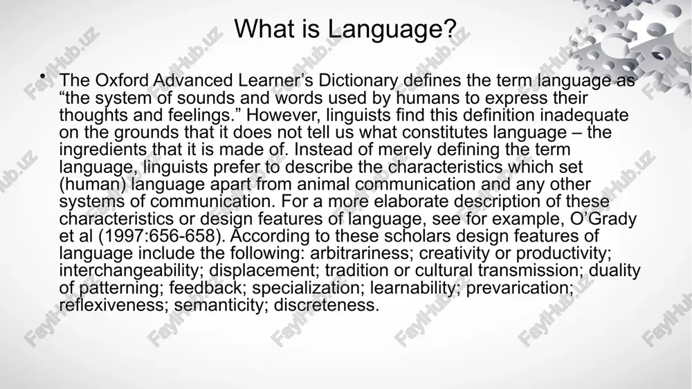 onceivable that it (culture) is part of memory. hudson (1980:77) distinguished three types of knowledge which include knowledge which is learnt from other people; that shared within the same community or the world over, but not learnt from each other; and that knowledge which is unique to a given individual based on the individual’s own experience. however, these distinctions may be contestable and their elaboration is thus beyond the scope of this paper. language and culture language always involves knowledge which is shared or believed to be shared. the link between language and culture may be said to be constituted by concepts and propositions for the two are objects of memory. language is made up of words, phrases and sentences. each word has a meaning, and when words are combined to form larger units such as sentences, the meaning of the sentence as a whole depends in part on the …