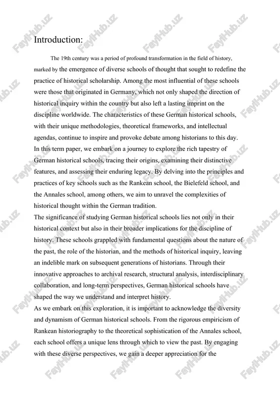 ped the way we understand and interpret history. as we embark on this exploration, it is important to acknowledge the diversity and dynamism of german historical schools. from the rigorous empiricism of rankean historiography to the theoretical sophistication of the annales school, each school offers a unique lens through which to view the past. by engaging with these diverse perspectives, we gain a deeper appreciation for the complexity of historical scholarship and the myriad ways in which it continues to evolve. in the pages that follow, we will delve into the characteristics of german historical schools, examining their methodologies, theoretical frameworks, and contributions to historical scholarship. through a comparative analysis and critical evaluation, we will seek to unravel the intricacies of these schools and their lasting impact on the discipline of history. in doing so, we hope to shed light on the enduring legacy of german historical schools and their …