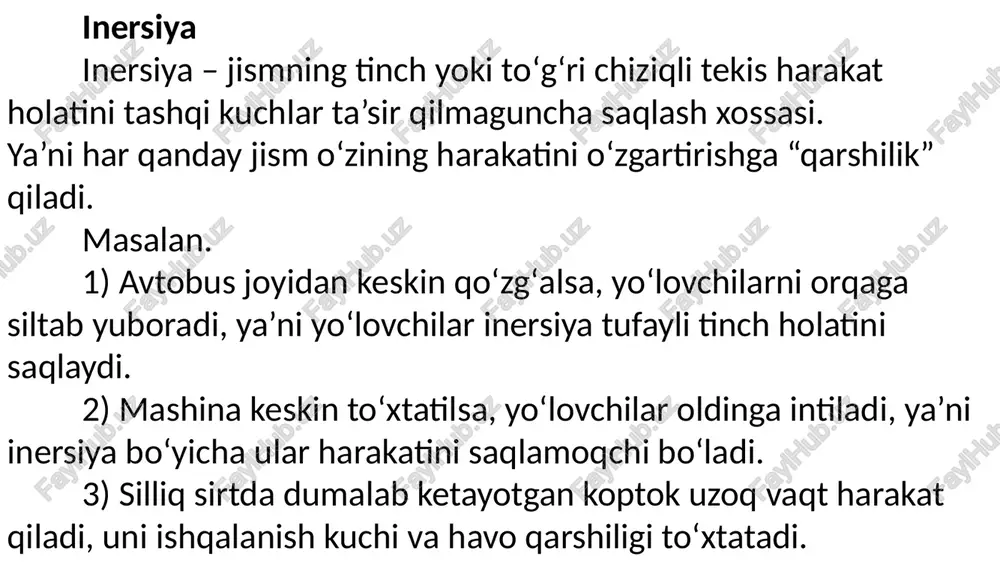qdori momentining saqlanish qonuni harakat miqdori momenti (hmm) vektor kattalik boʻlib, radius-vektorning jism impulsiga koʻpaytmasiga teng: bu yerda r – sanoq boshidan jismga oʻtkazilgan radius-vektor, v – jism tezligi, m – jism massasi, l – harakat miqdori momenti l- psevdovektor boʻlib, uning yoʻnalishi oʻng vint ilgarilanma harakat yoʻnalishi bilan dan ga qarab aylanganida mos tushadi. impuls momenti vektorining moduli quyidagiga teng: l=rpsin=mvrsin=pl bu yerda  − va vektorlari oʻrtasidagi burchak, l – 0 nuqtaga nisbatan p vektor yelkasi. masalan: impuls momenti jismning oʻq atrofida qanday “kuch” bilan aylanishini koʻrsatadi. l nimalarga bogʻliq? 1) aylanish oʻqigacha boʻlgan masofaga, 2) jism impulsiga, 3) r va p vektorlar orasidagi burchakka, ya’ni  ga bogʻliq. agar r va v parallel boʻlsa, u holda l=0 boʻladi. bu degani, shu oʻq atrofida aylanish yoʻq degani. nyuton ii qonunini ilgarilanma harakat uchun yozganda deb yozgan edik, endi shunga oʻxshatib aylanma harakat uchun yozamiz: bu yerda m – …
