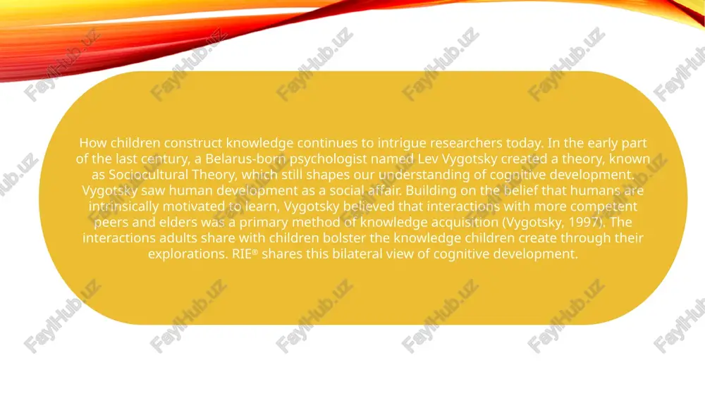 e children in finding for themselves the best solution. “i see you offered him a red ball. he’s still holding on tight to the blue one.” providing toddlers with language, time, and opportunities to solve their own problems increases their range of competency, growing their ability. lev vygotsky emphasized that learning is inherently social and cultural. knowledge and skills are developed not only through individual effort but also through interaction with teachers, peers, and cultural tools. the concept of zone of proximal development (zpd) highlights that students can achieve more with guidance than they can alone, and scaffolding helps them progress step by step. learning is also mediated by language, symbols, and interactive materials, which support thinking and understanding. in practice, this means education should focus on collaborative learning, project-based activities, differentiated instruction, and the use of cultural and interactive tools. such an approach fosters both cognitive and social development, …