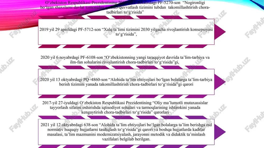 ojli bolalarni umumta’lim sharoitida o‘qitish maktablararo qatnab yuruvchi o‘qituvchi, ya’ni, resurs o‘qituvchi faoliyatini talab etadi. inklyuziv ta’lim amaliyotda maktablararo qatnab yuruvchi o‘qituvchi va oddiy sinf o‘qituvchisining hamjihatlikdagi harakatlari orqali amalga oshirilishi mumkin. ba’zi sinflarda bolani ma’lum bir vaqtga sinfdan ajratib olish kerak bo‘lishi mumkin. hamma vaqt nima bo‘lsada resurs o‘qituvchi sinf o‘qituvchisi bilan birgalikda faoliyat ko‘rsatishi va bu maxsus ta’lim sohasida mutaxassislikka ega bo‘lishi talab qilinadi. maktablararo qatnab yuruvchi resurs nogiron bolalar uchun kerak bo‘lgan qo‘llanmalar, jihozlar bilan ta’minlash, homiylar topish, ota-onalarni maktabga yordam berishga jalb qilish va imkoniyati cheklangan bolalar, sog‘lom bolalar hamda sinf o‘qituvchisi o‘rtasidagi mustahkam aloqani o‘rnatish, maxsus resurs qo‘llanmalarni ta’minlash orqali yordam berish, ota-onalar, bolalar, oddiy sinf o‘qituvchilari va maktab ma’muriyatiga maslahatlar berish, shuningdek, maxsus ta’limga muhtoj bolalar uchun faoliyatlar va ularga mos keluvchi ta’lim dasturlari haqida muhokamalar yuritish, xatto nogiron bo‘lmagan bolalarning ota-onalariga ham ma’lumotlar yetkazib turadi. resurs o‘qituvchi quyidagi vazifalarni amalga oshiradi: - har …