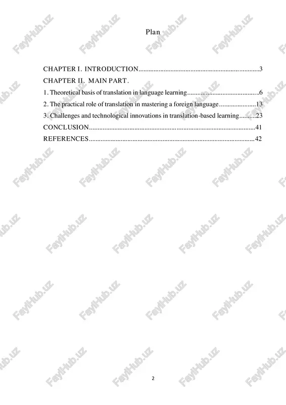 he importance of foreign language competence in academic and professional settings. more recently, the decree no. pf-6108 dated november 6, 2020, "on the approval of the concept for the development of the system of teaching foreign languages in the republic of uzbekistan until 2030", outlines strategic goals for enhancing the effectiveness of foreign language teaching and integrating modern methods, including the use of translation and digital technologies. these policy documents reflect the national priority of raising linguistic and cultural awareness among citizens, making the study of translation methods in language acquisition highly relevant and timely.1 1 presidential decree of the republic of uzbekistan. (2021). on measures to improve the system of foreign language teaching and learning in educational institutions. no. 5072. tashkent: ministry of justice of the republic of uzbekistan. 4 language acquisition involves mastering a new system of sounds, grammar, vocabulary, and cultural references. this process is often complex …