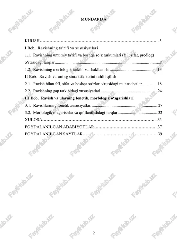 roq anglashga yordam beradi. o‘zbekiston respublikasining til va madaniyat sohasidagi siyosati, xususan, milliy tilni rivojlantirish va uning ahamiyatini oshirish bo‘yicha amalga oshirilayotgan yangilanishlar, davlatimizning nutq madaniyatini mustahkamlashda muhim o‘rin tutadi. prezidentning tilga oid qarorlari va farmonlari, shubhasiz, milliy tilni rivojlantirish, uning to‘g‘ri va aniq ishlatilishini ta’minlash, shuningdek, yosh avlodni til madaniyati va uni to‘g‘ri qo‘llash bo‘yicha tarbiyalashda katta ahamiyatga ega.1 prezident shavkat mirziyoyevning 2017-yil 21-iyundagi "o‘zbekiston respublikasining davlat tilini yanada rivojlantirish chora-tadbirlari to‘g‘risida"gi farmoni, milliy tilni rivojlantirishning huquqiy asoslarini mustahkamladi va tilni har tomonlama o‘rganish, rivojlantirishga qaratilgan ilmiy izlanishlarga rag‘bat berdi. shuningdek, ushbu farmon orqali o‘qituvchilarning til mahoratini oshirish, tilni ta’lim jarayoniga samarali kiritish va tilga nisbatan hurmatni kuchaytirish maqsadlari belgilandi. ravish so‘z turkumining o‘rganilishi, tilning aniq va to‘g‘ri qo‘llanilishida, shuningdek, nutq madaniyatining yuqori darajaga ko‘tarilishida muhim ahamiyatga ega. mazkur farmonlardan kelib chiqqan holda, ravish so‘z turkumining ilmiy tadqiqotlari milliy tilni yanada mukammal o‘rganish, uning leksik-grammatik 1 o‘zbekiston respublikasi prezidentining …