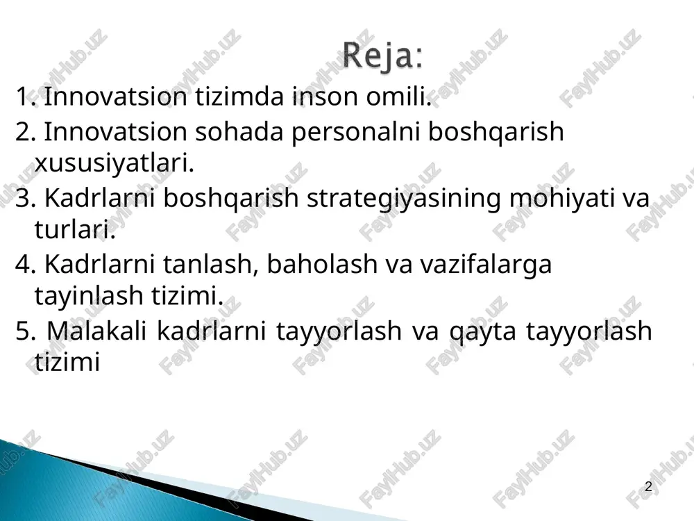 yalarni me‘yorlash; yozma standart qo`llanmalar; unumdorlik uchun rag`batlantirish. genri gant (1861-1919), frenk gilbert (1868-1924) ilmiy boshqaruv rivojlanishiga hisob-kitob va rejalashtirishning chizma usulini ishlab chiqqan va ishni maqbullashtirish uchun standart harakatlarni qo`llab, ayrim ishlarni bajarish usullarini taklif etgan anri fayol menejment nazariyasiga fransuz muhandisi anri fayol boshqaruv vazifalarini maqbullashtirish – oldindan ko`ra olish, tashkil etish, buyurish, kelishuv, nazorat qilishga tenglashtirgan. genri ford ishlab chiqarish korxonalarini boshqarishning tashkiliy- texnikaviy tamoyillarini yaratdi. bu faqat boshqaruv texnikasi va tashkil etishning rivojlanishida emas, balki mehnat unumdorligi o`sishida ham yangi bosqich bo`ldi. genri ford-2 g.ford ham f.teylor singari kam xarajat bilan yuqori mehnat unumdorligiga erishishni maqsad qilib qo`ygan bo`lsa-da, lekin unga boshqa yo`l bilan erishishga harakat qildi. ya‘ni f.teylor inson mehnatini tashkil etishga alohida e‘tibor bergan bo`lsa, g.ford texnika, texnologiya, ishlab chiqarishni takomillashtirishga e‘tibor qaratgan * xix asr oxiri, xx asr boshlarida inson va uning qobiliyatlari o`z hollaricha kapitaldir degan iqtisodiy maktablar keng yoyildi. ularning namoyondalari …