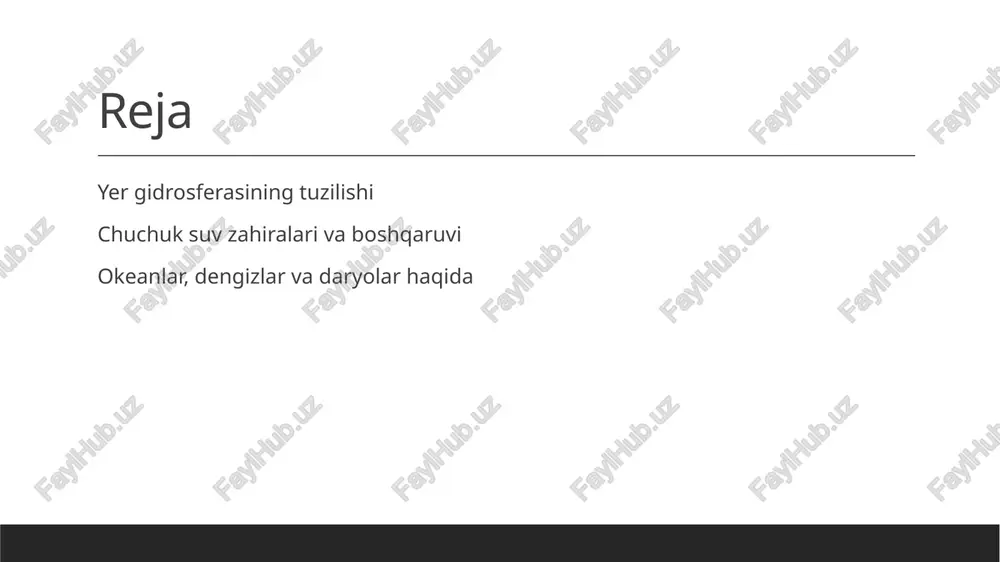iqlim o'zgarishlarini boshqarish, ekosistemalar yaratish va biologik xilma-xillikni ta'minlashda muhim rol o'ynaydi. gidrosferaning geologik jarayonlarga ta'siri. gidrosferaning roli eroziya jarayonlari suv va jinslar gidrosfera geologik jarayonlarda muhim rol o'ynab, er yuzidagi shakllanish va erimlarni boshqaradi, suvning harakati va almashinuvi bilan bog'liq. suvning oqimlari erlarni erozyaga olib keladi, bu jarayonlar tog' jinslarini va tuproqni maydalab, yangi geologik shakllar hosil qiladi. suv, minerallarni erish va transport qilish orqali, geologik jarayonlarni tezlashtiradi, bu esa yangi konlarning paydo bo'lishiga sabab bo'ladi. gidrosferaning iqlim o'zgarishlari bilan bog'liqligi. gidrosferaning iqlim o'zgarishlari bilan bog'liqligi juda muhimdir. iqlim o'zgarishlari suv resurslarining taqsimoti va sifatiga ta'sir qiladi. masalan, qurg'oqchilik va sel hodisalari suv zahiralarini kamaytiradi. shuningdek, iqlim o'zgarishi ekotizimlar va biologik xilma-xillikka ham salbiy ta'sir ko'rsatadi. o'zbekistonda bu jarayonlar muhim ekologik va iqtisodiy masalalardir. photo by usgs on unsplash gidrosferaning biologik xilma-xillik va ekosistemalarga ta'siri. 1 gidrosfera va xilma-xillik gidrosfera, turli biologik xilma-xillikni qo'llab-quvvatlaydi, suvli muhitlar, o'simliklar va hayvonlar …