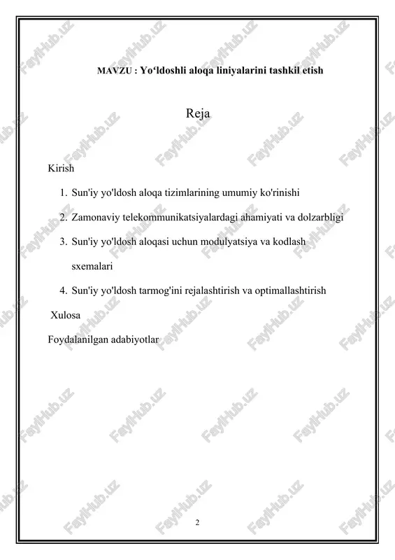 tarmoqni boshqarishgacha bo'lgan ko'plab texnik, logistika va operatsion masalalarni o'z ichiga oladi. orbital mexanika, radiochastota (rf) uzatish va raqamli signallarni qayta ishlash tamoyillaridan foydalangan holda, sun'iy yo'ldosh aloqa tizimlari global miqyosda yuqori tezlikda ma'lumotlarni uzatish, ovozli aloqa, video eshittirish va internetga kirish imkonini beradi. zamonaviy telekommunikatsiyalarda sun'iy yo'ldosh aloqa liniyalarining ahamiyatini ortiqcha baholab bo'lmaydi. ushbu tizimlar telekommunikatsiya tarmoqlari, radioeshittirish, masofadan zondlash, navigatsiya va ofatlarni boshqarish kabi muhim ilovalar uchun hayot liniyasi bo'lib xizmat qiladi. ular yer usti infratuzilmasi amaliy bo'lmagan yoki iqtisodiy jihatdan maqsadga muvofiq bo'lmagan hududlarda ulanishni osonlashtiradi, jamoalarga muhim xizmatlar, ma'lumotlar va imkoniyatlardan foydalanish imkoniyatini beradi. bundan tashqari, sun'iy yo'ldosh aloqa liniyalari raqamli tafovutni bartaraf etishda muhim rol o'ynaydi, xizmat ko'rsatilmagan hududlar, chekka jamoalar, dengiz kemalari, samolyotlar va ofatdan zarar ko'rgan hududlar bilan aloqani ta'minlaydi. ular ofatlarga javob berish va favqulodda aloqalar uchun muhim vositalar bo'lib xizmat qiladi, inqiroz davrida aloqa infratuzilmasini tezkor joylashtirishga yordam beradi va muvofiqlashtirish, …