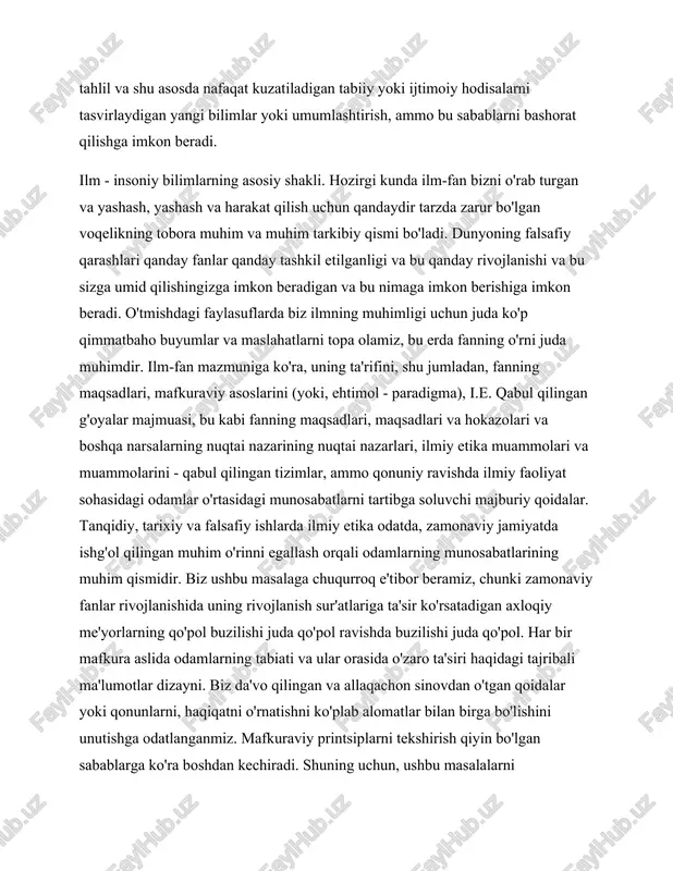 va harakat qilish uchun qandaydir tarzda zarur bo'lgan voqelikning tobora muhim va muhim tarkibiy qismi bo'ladi. dunyoning falsafiy qarashlari qanday fanlar qanday tashkil etilganligi va bu qanday rivojlanishi va bu sizga umid qilishingizga imkon beradigan va bu nimaga imkon berishiga imkon beradi. o'tmishdagi faylasuflarda biz ilmning muhimligi uchun juda ko'p qimmatbaho buyumlar va maslahatlarni topa olamiz, bu erda fanning o'rni juda muhimdir. ilm-fan mazmuniga ko'ra, uning ta'rifini, shu jumladan, fanning maqsadlari, mafkuraviy asoslarini (yoki, ehtimol - paradigma), i.e. qabul qilingan g'oyalar majmuasi, bu kabi fanning maqsadlari, maqsadlari va hokazolari va boshqa narsalarning nuqtai nazarining nuqtai nazarlari, ilmiy etika muammolari va muammolarini - qabul qilingan tizimlar, ammo qonuniy ravishda ilmiy faoliyat sohasidagi odamlar o'rtasidagi munosabatlarni tartibga soluvchi majburiy qoidalar. tanqidiy, tarixiy va falsafiy ishlarda ilmiy etika odatda, zamonaviy jamiyatda ishg'ol qilingan muhim o'rinni egallash orqali odamlarning munosabatlarining muhim qismidir. biz ushbu masalaga chuqurroq e'tibor beramiz, chunki zamonaviy fanlar rivojlanishida uning rivojlanish …