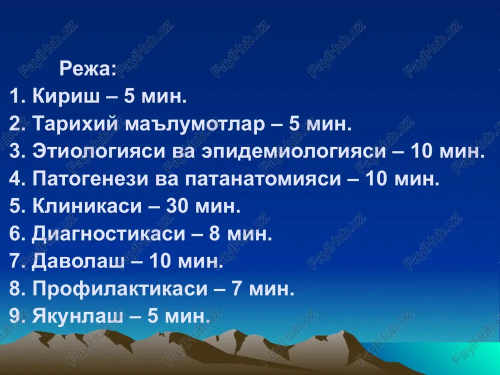 br. ovis 2. itlardan ajratib olingan kulturalar – br. canis. brutsellez qo'zg'atuvchilari 1. br. melitennis-mayda shoxli uy hayvonlarida kasallik chaqiradi (br. melitennis-3 biovari) 2. br. abortis bovis- yirik shoxli uy hayvonlarida kasallik chaqiradi (br. abortis bovis-9 biovari) 3. br. suis- chuchqalarda kasallik sababchisi (br. suis-5 biovari) 4. br. canis- itlarda kasallik sababchisi 5. br. ovis- qo'chqorlarda kasallik sababchisi 6. br. neotonae- kalamushlarda kasallik sababchisi brutsellalar juda mayda sharsimon yoki oval shakldagi bakteriyalar, harakatsiz, spora hosil qilmaydi, barcha anilin bo'yoqlari bilan oson bo'yaladi, gramm manfiy, fakultativ anaerob, o'zgaruvchanlik xos (s va l shakllar) sun'iy oziq muhitlarida ular sekin o'sadi, birinchi generatsiyasi (10-14- kuni va undan ko'p, 3 oygacha) va mayda shaffof koloniyalar hosil qiladilar. ular uchun yaxshi oziq muhiti bo'lib jigarli bulon va jigarli agar hisoblanadi. brutsellalar tashqi ta'sirlarga chidamli va hayotchan. ular past haroratga chidamli, qor va muzda 1,5 oydan 4 oygacha saqlanadi. biroq qizdirilganda 60-70°s da 30 min.da, 80-85°s …
