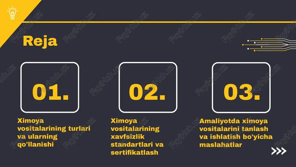 rdan himoya qilishda qo'llaniladi. ushbu vositalar inson salomatligini saqlash va ish muhitini yaxshilash maqsadida ishlab chiqilgan. shu bilan birga, elektr xavfsizligini ta'minlashda ham ajralmas qism hisoblanadi. misol sifatida, muhandislik sohasida shovqin va tebranishni kamaytirish uchun maxsus materiallar va texnologiyalar qo'llaniladi. masalan, qurilish jarayonlarida tebranishni kamaytirish uchun amortizatsiya materiallari ishlatiladi, bu esa elektr uskunalarini himoya qilishda muhim rol o'ynaydi. bunday himoya vositalari, shuningdek, yuqori kuchlanishli elektr liniyalari yaqinida ishlashda insonlarni xavf-xatardan saqlaydi. ularning ishlash prinsipi, qisqa tutashuv sodir bo'lganida, elektr oqimi tomonidan yuzaga keladigan yuqori darajadagi oqimni tezda aniqlashga va uni to'g'ri o'chirishga asoslanadi. bu vositalar, o'z navbatida, elektr tizimlarining barqarorligini ta'minlaydi va odamlarning xavfsizligini oshiradi. 1000 v gacha bo'lgan kuchlanishlarda ishlatiladigan himoya vositalari ko'p hollarda ishlab chiqaruvchilarning standartlariga muvofiq bo'lishi kerak. 1000 v gacha bolgan kuchlanishlarda ishlatiladigan qisqa tutashuvlardan himoya vositalari, elektr tizimlarida xavfsizlikni ta'minlash uchun muhim ahamiyatga ega. ushbu vositalar, qisqa tutashuv paytida elektr oqimini nazorat qilib, jihozlarning ishdan …