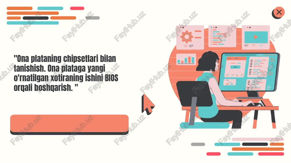 etlar odatda uchta asosiy turga bo'linadi. 1) intel chipsetlari - intel protsessorlari uchun maxsus ishlab chiqilgan bo'lib, yuqori ishlash va energiya samaradorligi bilan ajralib turadi. 2) amd chipsetlari - amd protsessorlari bilan mukammal mos keladigan qilib yaratilgan, ko'pincha o'yinlar va ko'p vazifali ishlar uchun tavsiya etiladi. 3) biostar va asus kabi boshqa ishlab chiqaruvchilar tomonidan ishlab chiqilgan chipsetlar - bu chipsetlar turli xil xususiyatlar va imkoniyatlarga ega bo'lib, ularda foydalanuvchilarga qulaylik va moslashuvchanlik taqdim etiladi. har bir chipset o'ziga xos funksiyalarini bios orqali boshqarish imkonini beradi, bu esa yangi xotirani o'rnatishda muhim ahamiyatga ega. bu chipsetlar, shuningdek, turli xil bios sozlamalari orqali xotira tezligini va taymerlarni boshqarishga imkon beradi. masalan, intel chipsetlari ko'plab xotira modullarini qo'llab-quvvatlaydi, bu esa yuqori tezlikdagi xotira o'rnatish imkonini beradi. amd chipsetlari esa xotira parametrlarini optimallashtirish uchun keng imkoniyatlar taqdim etadi. chipsetlarning ishlash prinsipi chipsetlar, ona plataning muhim qismlari bo'lib, ma'lumotlarni uzatishda va qayta ishlashda asosiy …