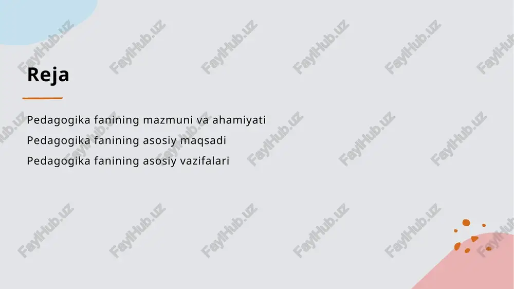 jamiyatdagi roli pedagogika fanining ijtimoiy vazifasi jamiyat rivojlanishiga ta’sir qilishdir. u yosh avlodni tarbiyalash va ijtimoiy qadriyatlarni shakllantirishda muhim o‘rin tutadi. madaniy integratsiya pedagogika madaniyatlararo muhitni rivojlantirishga yordam beradi. bu yoshlarni milliy va xalqaro madaniy qadriyatlar bilan tanishtirishda muhimdir. ijtimoiy rivojlanish pedagogika jamiyatdagi ijtimoiy muammolarni hal qilishda muhim rol o‘ynaydi. u yangi avlodni muammolarga yechim topishga tayyorlaydi. zamonaviy pedagogika fanining rivojlanish yo'nalishlari 01 innovatsion yondashuvlar zamonaviy pedagogika rivojlanishida innovatsion texnologiyalar va yondashuvlar muhim rol o'ynaydi. bu metodlar ta'lim sifatini oshirishga va shaxsga individual yondashuvni ta'minlaydi. 02 texnologiyalar integratsiyasi ta'lim jarayonida raqamli texnologiyalar va onlayn platformalar keng qo'llanilmoqda. ular pedagogik jarayonni yanada interaktiv va qulay qilish imkonini beradi. 03 xalqaro hamkorlik xalqaro tajriba va ilmiy hamkorlik pedagogika rivojlanishiga yangi yo'nalishlar ochadi. bu orqali zamonaviy metodologiyalar va pedagogik yondashuvlar o'zlashtiriladi. 04 moslashuvchan ta'lim modelari zamonaviy pedagogika individual ehtiyojlarga moslashgan ta'lim modellari ishlab chiqmoqda. bu shaxsning rivojlanishini qo'llab-quvvatlashga xizmat qiladi. o'zbekiston ta'lim tizimida …