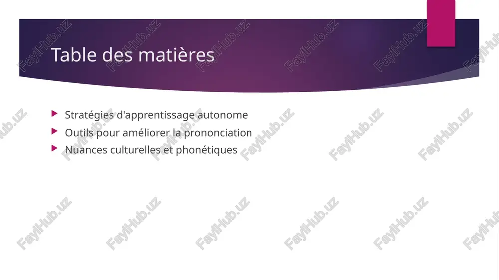 e offrent des vidéos éducatives sur la prononciation, permettant aux apprenants d'écouter et de répéter des exemples variés de locuteurs natifs. 3 forums et communautés rejoindre des groupes sur des réseaux sociaux permet d'échanger avec d'autres apprenants, de partager des ressources et de recevoir des retours sur la prononciation. surmonter les obstacles à l'apprentissage autonome de la prononciation. 1 manque de motivation - la motivation est essentielle pour l'apprentissage autonome. fixez des objectifs clairs et célébrez vos petites victoires pour maintenir votre engagement. 2 ressources inadaptées - utiliser des ressources non adaptées peut freiner l'apprentissage. choisissez des outils spécifiques à votre langue cible, comme des applications et des podcasts pertinents. 3 peur de l'erreur - la peur de faire des erreurs peut inhiber la pratique. adoptez une mentalité de croissance, où chaque erreur est une opportunité d'apprentissage et d'amélioration. introduction aux outils numériques pour la prononciation autonome. applications linguistiques outils …