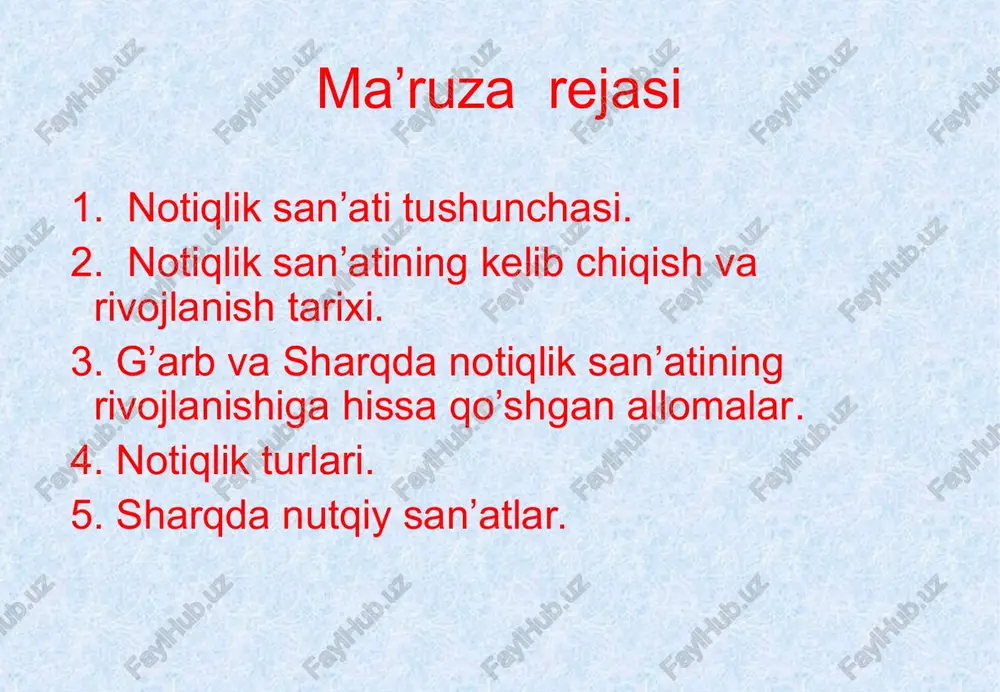demosfen qadimgi yunonistonning buyuk notiqlaridan yana biri demosfendir. demosfen eramizgacha 384 - yilda tug‘ilib, 322 - yilda vafot etgan. u dastlab o‘zini himoya qiluvchi sud notig‘i sifatida tanilgan. keyinchalik u logograflik qiladi. demosfen notiqlik san’atini o‘rganish uchun juda ko‘p vaqt sarflaydi. unda jismoniy kamchiliklar mavjud edi, ovozi past va diksiyasi yomon bo‘lgan, kifti asabiy ravishda titrab turgan. ma’lumotlarga qaraganda demosfen ovozini o‘stirish uchun og‘ziga mayda toshlarni solib, dengiz qirg‘og‘ida nutq so‘zlardi va to‘lqin shovqin - suronini bosib ketishga harakat qilardi. kiftning titrashidan qutulish uchun shiftga qilichni shunday ildiradiki, uning o‘tkir uchi kiftga yaqin turadi va kifti titragudek bo‘lsa, qilichning uchi tegib og‘ritardi. shu yo‘sinda olib borilgan uzluksiz mashqlar demosfenga jismoniy kamchiliklarni bartaraf qilishga imkon bergan. tinimsiz mehnat tufayli u mashhur notiq bo‘lib yetishdi. aristotel aristotel nutq uslubiga alohida e’tibor beradi. aristotelning notiq uslubi haqidagi fikrlari hozirgi kunda ham o‘z ahamiyatini yo‘qotgan emas. u notiq nutqi uslubining layoqatliligi, uning aniqligi bilan …