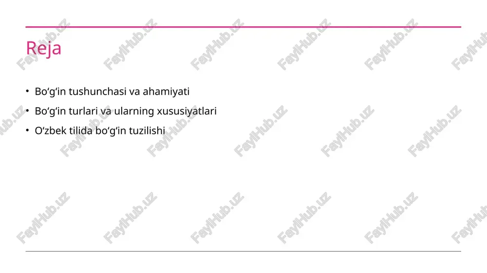 imdir. o'zbek bo'g'inlari o'zbek tilida bo'g'inlar qisqa va uzun, ochiq va yopiq, shuningdek, tonik va atonik bo'lishi mumkin. misol uchun, "kitob" va "o'qituvchi" so'zlaridagi bo'g'inlarni tahlil qilish mumkin. fonetik xususiyatlar o'zbek tilidagi bo'g'inlar fonetik jihatdan o'ziga xosdir. ularning strukturasida vokallar va konsonantlar muhim rol o'ynaydi, bu esa tilning melodik xususiyatlarini belgilaydi. boʻgʻin turlari: umumiy ko‘rinishi va tasnifi. boʻgʻinlar, tovushlarning ma'lum bir tartibda birlashishi natijasida hosil bo'lgan asosiy fonetik birliklardir. ular o'z ichiga ochiq, yopiq, qattiq va yumshoq bo'g'inlarni oladi. har bir bo'g'in turining o'ziga xos fonologik xususiyatlari mavjud. syllable structure, fonetik tadqiqotlar uchun muhim ahamiyatga ega. photo by jennifer griffin on unsplash oʻzbek tilidagi boʻgʻinlarning asosiy turlari. 1 oʻzbek tilidagi boʻgʻinlar - oʻzbek tilida boʻgʻinlar ikki asosiy turga bo'linadi: ochiq bo'g'inlar va yopiq bo'g'inlar. ochiq bo'g'inlar undosh va unli tovushlardan iborat. 2 ochiq bo'g'inlar - ochiq bo'g'inlar oxirida unli tovush bilan tugaydi. misol uchun, "ma" va "ko'" so'zlarida ochiq bo'g'inlar …