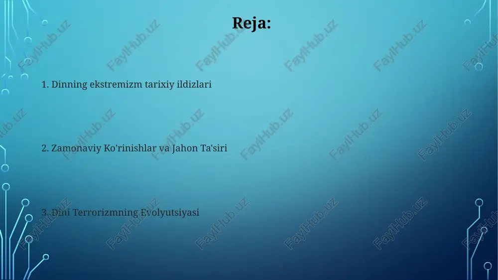 iqdi; faylasuflar (volter, russo) diniy dogmalarni tanqid qildilar; fransiya inqilobi (1789) fransiyada mutlaq monarxiya va diniy kuchning qulashi ramzi bo‘lib, yevropa va undan tashqariga ta’sir ko‘rsatdi. g'arbda sekulyarlashuvning kuchayishi; jahon bo'ylab diniy zo'ravonlikning davom etishi; diniy erkinlik va xavfsizlik o'rtasidagi keskinlik; so'z erkinligi, immigratsiya, davlat-din munosabatlari bo'yicha munozaralar; ko'plab jamiyatlarda imonga zamonaviy qadriyatlarni moslashtirish bo'yicha doimiy kurash. globalizatsiya va texnologiyaning ta'siri globalizatsiya (1989-yildan keyin) texnologiyalar tarqalishini tezlashtirdi, 2 milliarddan ortiq odam internetga kirish imkoniyatiga ega bo'ldi, transmilliy diniy tarmoqlarning rivojlanishiga (masalan, vahhobiylikning saudiya arabistondagi kelib chiqishi janubi-sharqiy osiyoga ta'siri, al-qoidaning global miqyosdagi ta'siri) yordam berdi din ekstremizmi, fundamentalizm va terrorizm (masalan, 11-sentabr hujumlari, nigeriyadagi boko haram, 2008-yilgi mumbay hujumlari) insoniyatga ulkan azob-uqubatlar keltirib, jahon miqyosida trillionlab dollar zarar yetkazmoqda zamonaviy diniy terrorizm va uning taktikasi tarixda turli din va hududlarda diniy fanatizm, ekstremizm va fundamentalizm (masalan, salib yurishlari, inkvizitsiya, o'ttiz yillik urush) turli shakllarda namoyon bo'lib, ko'pincha zo'ravonlik va ta'qiblarga …
