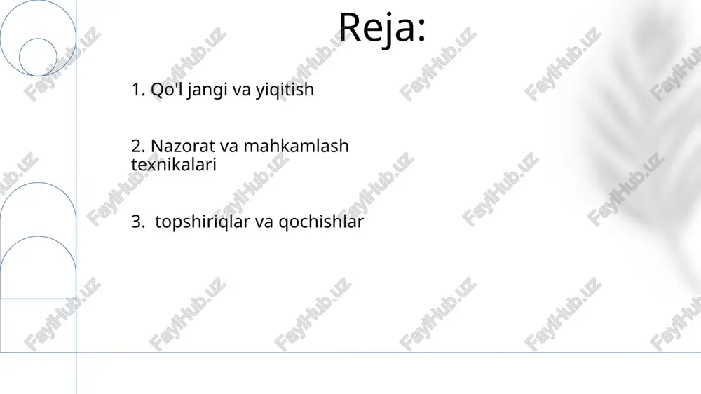 an, gilamchada - olimpiya va kollej kurash gilamchalarida) 4. pinalar va bo'ysundirishlar qo'llanishlar: orqa bo'g'ish (rnc), gilyotin bo'g'ish (oldingi bosh ushlash bo'g'ishi), qo'l uchburchak bo'g'ishi, kimura (yelka qulf), to'piq qulf (to'g'ri oyoq bilagi qulf, boldir kesuvchi), kalit qulf (bilak qulf), americana (yelka qulf), uchburchak bo'g'ish. braziliya jiu-jitsu (bjj) ta'siri, mma qo'llanilishi. pinlar: to'liq nelson (1-ball, 2-ball, 3-ball), beshik (yaqin yiqilish, oklahoma aylanishi, beshikdan qochish), ko'prik (ko'prikni ko'tarish, uzumzor, texnik ko'prik), yuz kesish (bosh quchoq, yarim nelson), to'rtinchi oyoq qulf (boston qisqichbaqasi, sharpshooter), pindan qochishlar (o'tish, qisish, ko'prik qilish) 5. yerga yiqitish va tashlash qo'l urash: kosh, aldyrym, baygu, kurmak, ulan, ust. kuch va vaqtni talab qiladi. oltoy va buryatiya o'ziga xos usullari bor. e'tiboringiz uchun rahmat @taqdimot_robot image1.png image2.jpg image3.jpg image4.jpg image5.jpg image6.jpg
