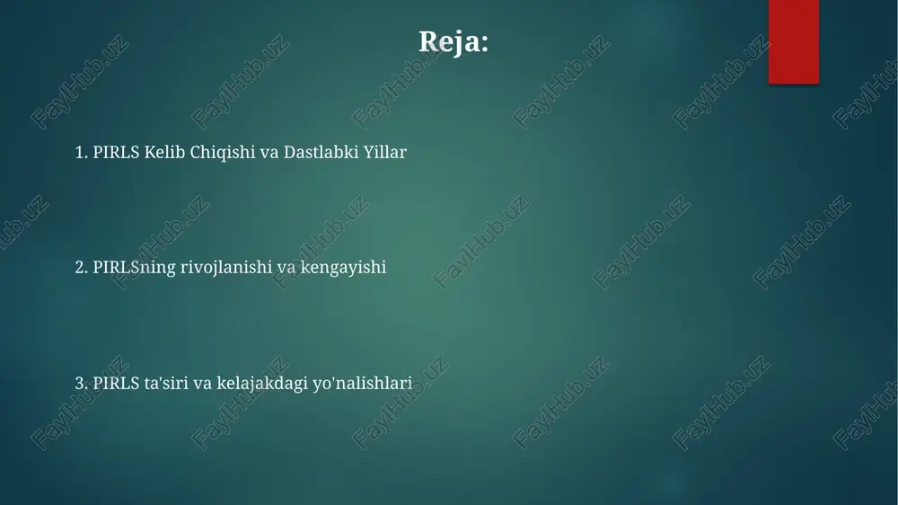 savodxonligini o'lchash: ko'nikmalar va konstruktsiyalar ma'lumot topish, ma'noni tushunish, xulosa chiqarish, matn ustida fikr yuritish ko'nikmalari baholanadi; o'qish jarayonlari (kodni ochish, tushunish), natijalar (bilim, zavq) va kontekstual omillar (ijtimoiy-iqtisodiy ahvol, maktab resurslari)ni o'z ichiga oladi; har 5 yilda batafsil hisobotlar nashr etiladi, masalan, pirls 2021. pirls, 2001-yildan beri, ~60 ta mamlakatda 4-sinf o'quvchilarining o'qishni tushunishini baholashda; tanlovli va ochiq javobli savollar yordamida adabiy va axborot matnlarini qamrab oladi; ma'lumotlar o'qish malakalarida sezilarli xalqaro farqlarni ko'rsatadi. birinchi pirls tsikli & ishtrok etgan davlatlar 1991-yilda boshlangan pirls, 32 mamlakat (masalan, aqsh, avstraliya, germaniya)dagi 4-sinf o'quvchilarining o'qish savodxonligini birinchi marta baholadi. xalqaro ta'lim yutuqlari baholash assotsiatsiyasi (iea)ning baholanishida 100 000 dan ortiq o'quvchi ishtirok etdi keyingi pirls sikllari (2006, 2011, 2016, 2021) ishtirokchilar sonini (50 dan ortiq mamlakat) kengaytirishda va metodologiyani takomillashtirishda davom etdi. baholashda raqamli savodxonlik komponentlari qo'shildi; ma'lumotlar jahon miqyosida ta'lim siyosatini shakllantirishga xizmat qildi ikkinchi pirls tsikli (2001) 35 ta …