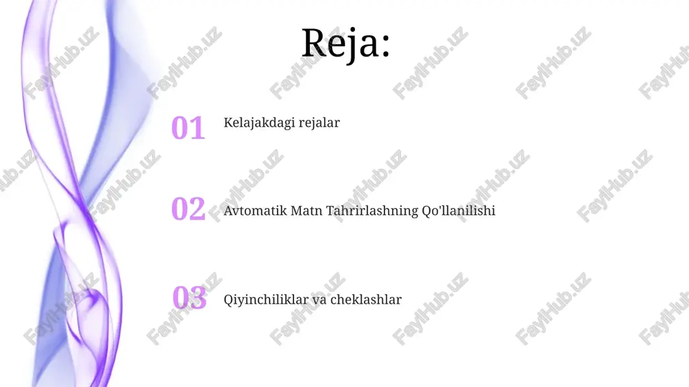 sitalari optimizator va muharrirlar koʻpincha koʻrish qobiliyati cheklangan foydalanuvchilar uchun yetarli rang kontrasti (wcag koʻrsatmalari)ni taʼminlash, ekran oʻquvchilari uchun rasmlarga alt matn qoʻshish va kognitiv nogiron foydalanuvchilar uchun gap tuzilmasini soddalashtirish kabi oʻziga xos ehtiyojlarga qaratiladi plagiat aniqlash va oldini olish avtomatlashtirilgan kontent generatsiyasi avtomatlashtirilgan kontent generatsiyasi (akg) gpt-3 yoki shunga o'xshash katta til modellari (ktm) kabi sun'iy intellektni turli xil kontent formatlarini (yangiliklar, blog postlari, ijtimoiy media yangilanishlari, marketing matnlari, skriptlar) yaratishda qo'llaydi. jasper yoki copy avtomatlashtirilgan matn tahrirlash (amt) tizimlari tabiiy tilni qayta ishlash (tql) va mashinani o'rgatish (mo) algoritmlariga asoslanib, yozma matnning ravshanligini, grammatikasini, uslubini va izchilligini yaxshilaydi. axloqiy jihatlar va tarafkashlikni aniqlash avtomatlashtirilgan tahrirlashda shaxsiy ma'lumotlarning buzilishi (gdpr, ccpa buzilishlari 5 milliondan ortiq foydalanuvchiga ta'sir qilgan) va intellektual mulk huquqlari (12 ta yuridiksiyada mualliflik huquqini buzish) asosiy axloqiy muammolar hisoblanadi onlayn tahrirlash va hamkorlik vositalari grammatika va imlo tekshirgichlar grammatika va imlo tekshirgichlar (masalan, grammarly, prowritingaid) …
