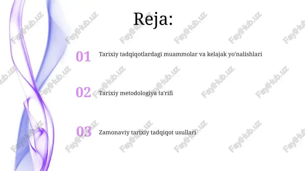 pincha mahalliy aholining nuqtai nazarini e'tiborsiz qoldirib, yevropa markazchilik tarafkashligini namoyish etadi tarixiy tadqiqot metodologiyasi tadqiqot savollari shakllanishini, tegishli manbalarni aniqlashni (masalan, pompei'dan topilgan arxeologik topilmalar), tanqidiy tahlil usullarini qo'llashni (masalan, 16-asr florensiyasining ijtimoiy-iqtisodiy muhiti doirasida kontekstlashtirish) va dalillar bilan qo'llab-quvvatlanadigan mantiqiy dalillarni yaratishni o'z ichiga oladi boshlang'ich manbalardan foydalanish asosiy manba tahlili (masalan, parij arxivlaridan 18-asr fransiya inqilobi xatlari) diqqatli matn tanqidini, kontekstualizatsiyani (ijtimoiy-iqtisodiy omillar, versal saroyi siyosati) va metodologik qatʼiyatni (masalan, manba kelib chiqishini tasdiqlash, diplomatik nashr texnikasi) talab qiladi. zamonaviy tarixiy tadqiqotlar kvantitativ usullarni (kliometrika, 19-asr angliyasi aholini ro'yxatga olish ma'lumotlarining statistik tahlili) va sifatli yondashuvlarni (masalan, aqsh kongressining nutqlarini diskurs tahlili, 1960-yillardagi fuqarolar huquqlari harakati) birgalikda qo'llaydi xronologik tartib va davrlashtirish davrlashtirish: qadimgi (mil.avv. 3500-mil. 500) – klassik (mil. 500-1500) – zamonaviy (mil. 1500-hozir). usullar: manba tanqidi (birlamchi/ikkinchi darajali), arxeologik qazishmalar (pompeya, misr), miqdoriy tahlil (aholi ro'yxati, soliq hujjatlari) zamonaviy usullar: kliometriya (tarixiy ma'lumotlarni statistik tahlil …